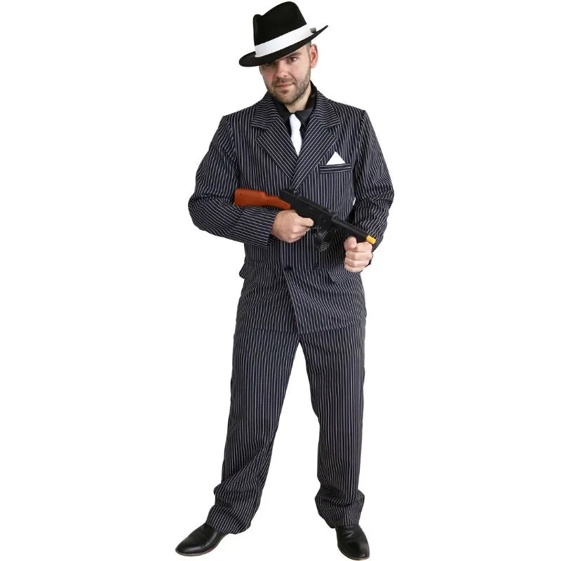 1920's Pinstripe Gangster Male Costume