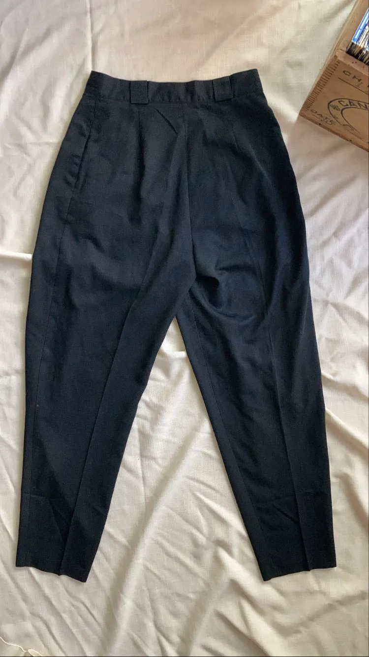 90s Black High Rise Trousers - 28