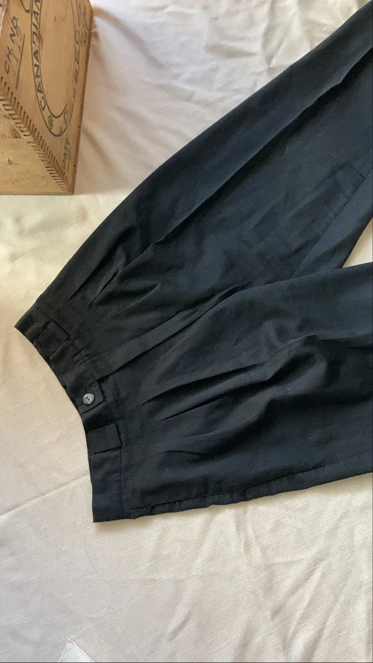 90s Black High Rise Trousers - 28