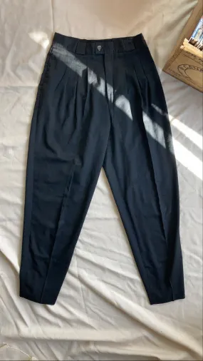 90s Black High Rise Trousers - 28