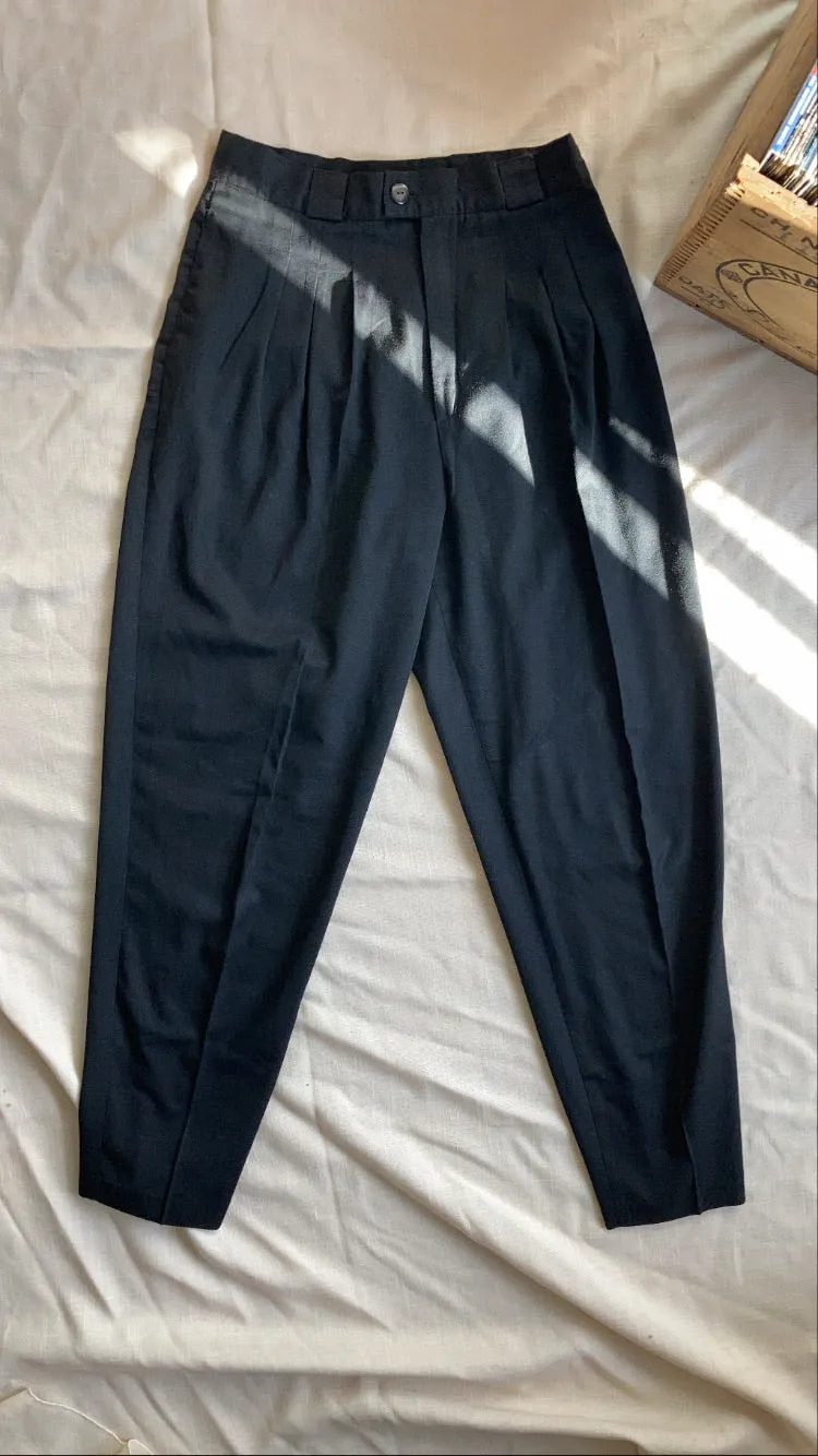 90s Black High Rise Trousers - 28