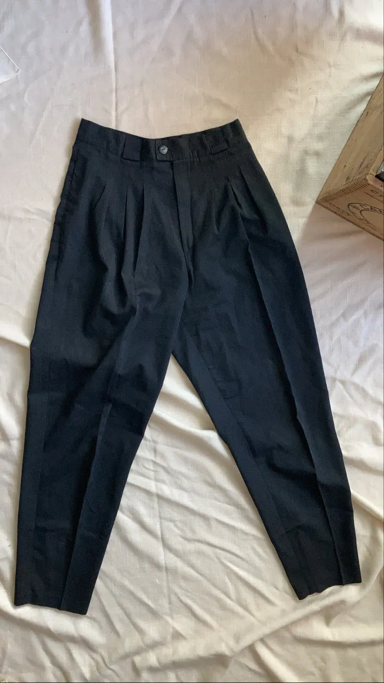 90s Black High Rise Trousers - 28