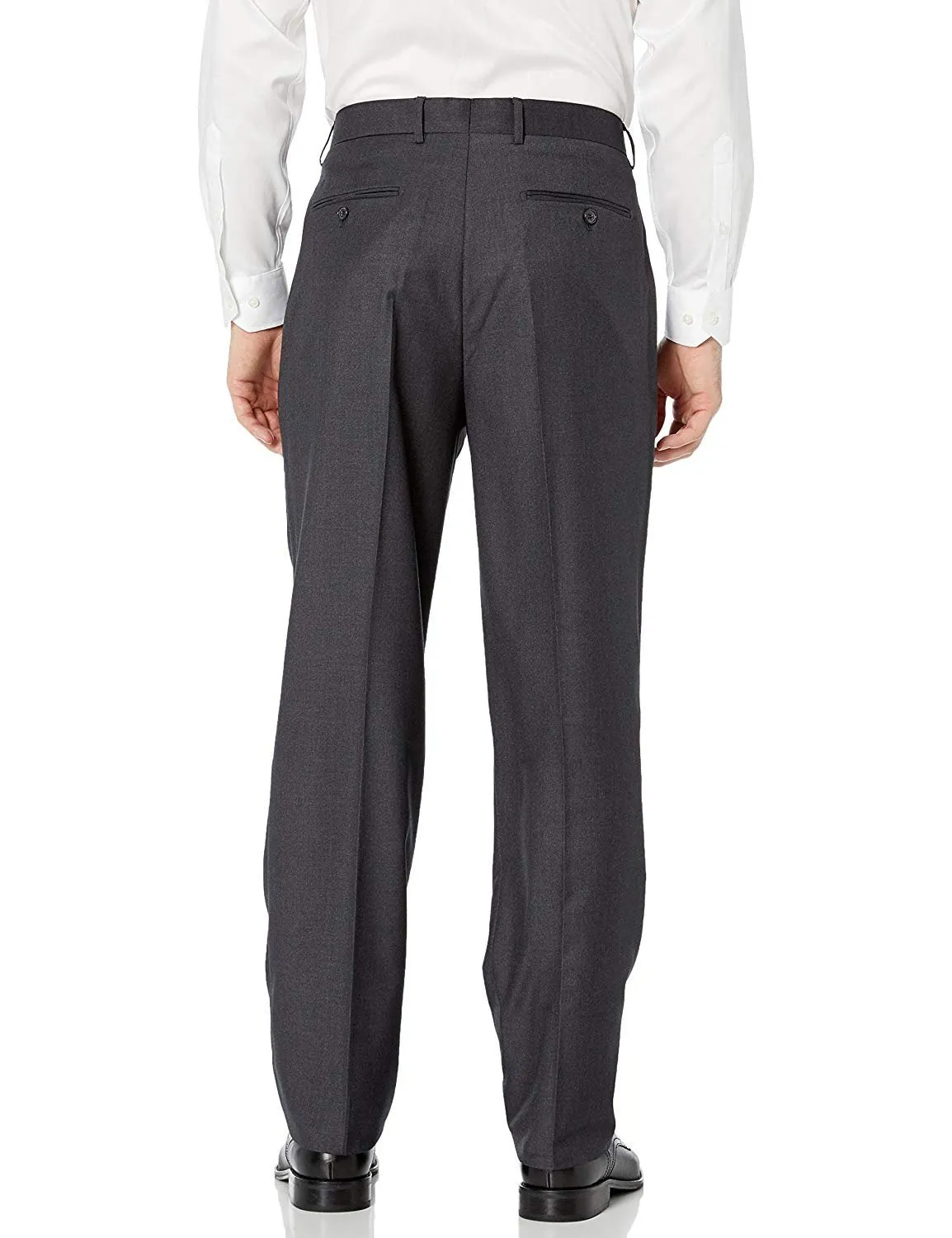 Adam Baker Men's Modern Fit Double Breasted Two-Piece Formal 100% Wool Suit