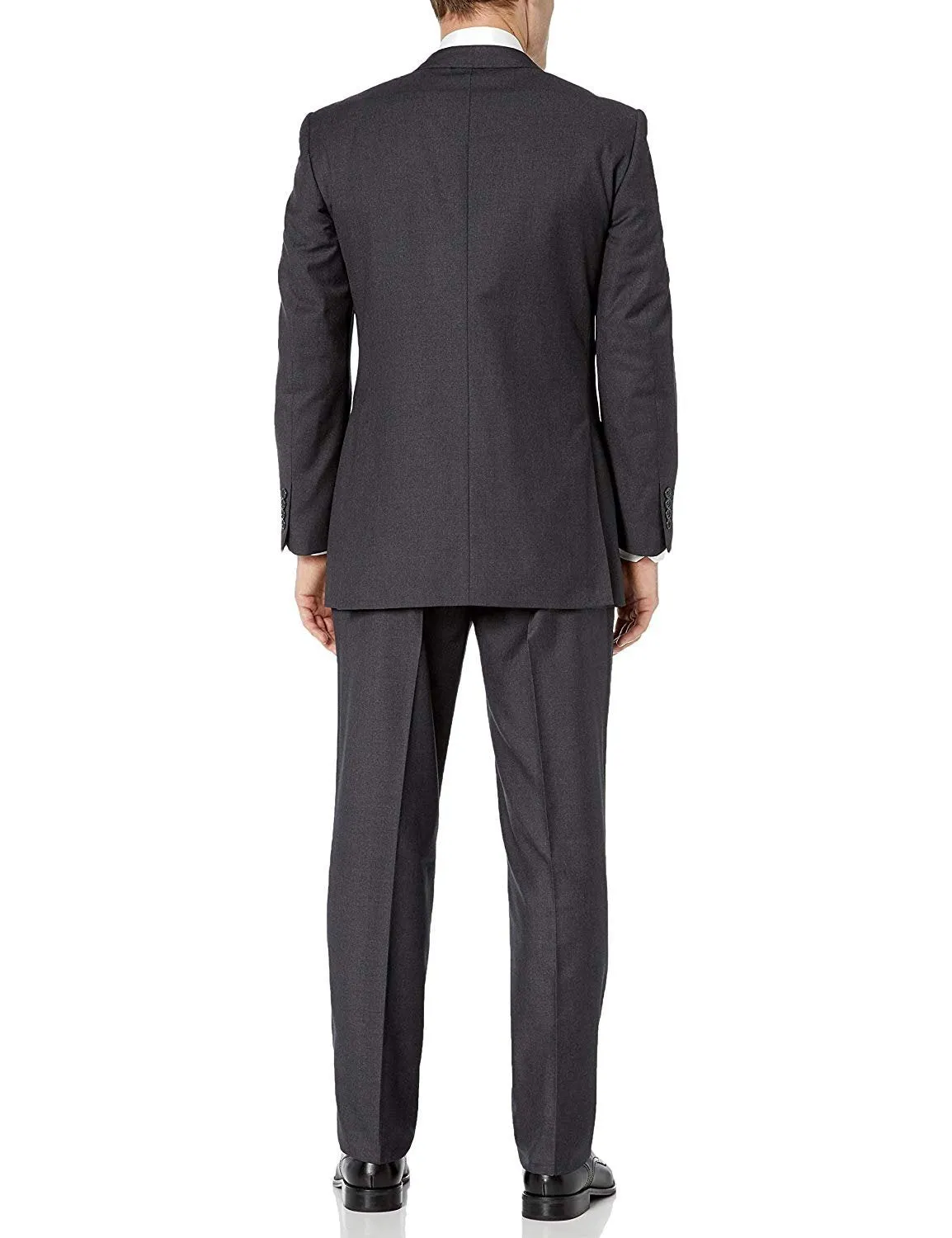 Adam Baker Men's Modern Fit Double Breasted Two-Piece Formal 100% Wool Suit