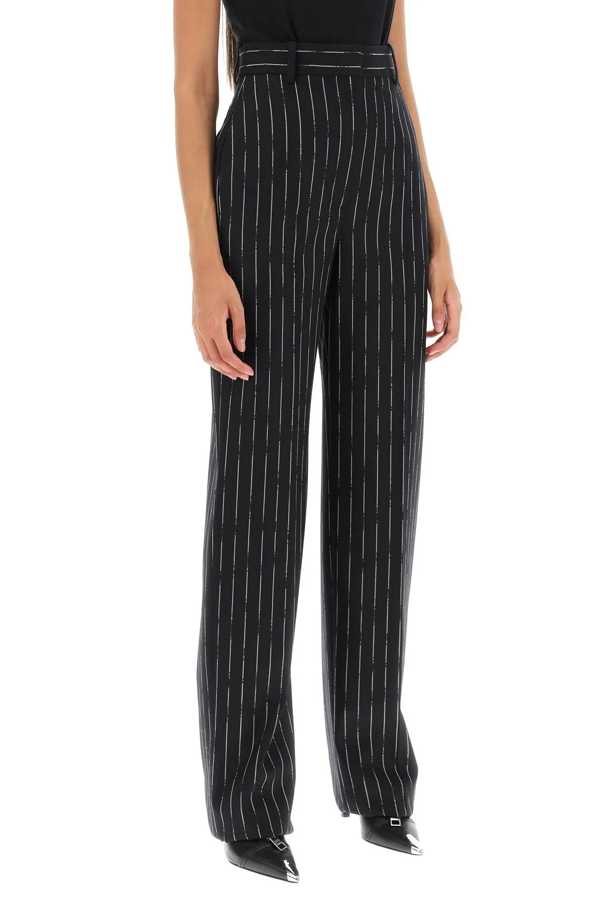 Alexander Mcqueen Broken Pinstripe Trousers