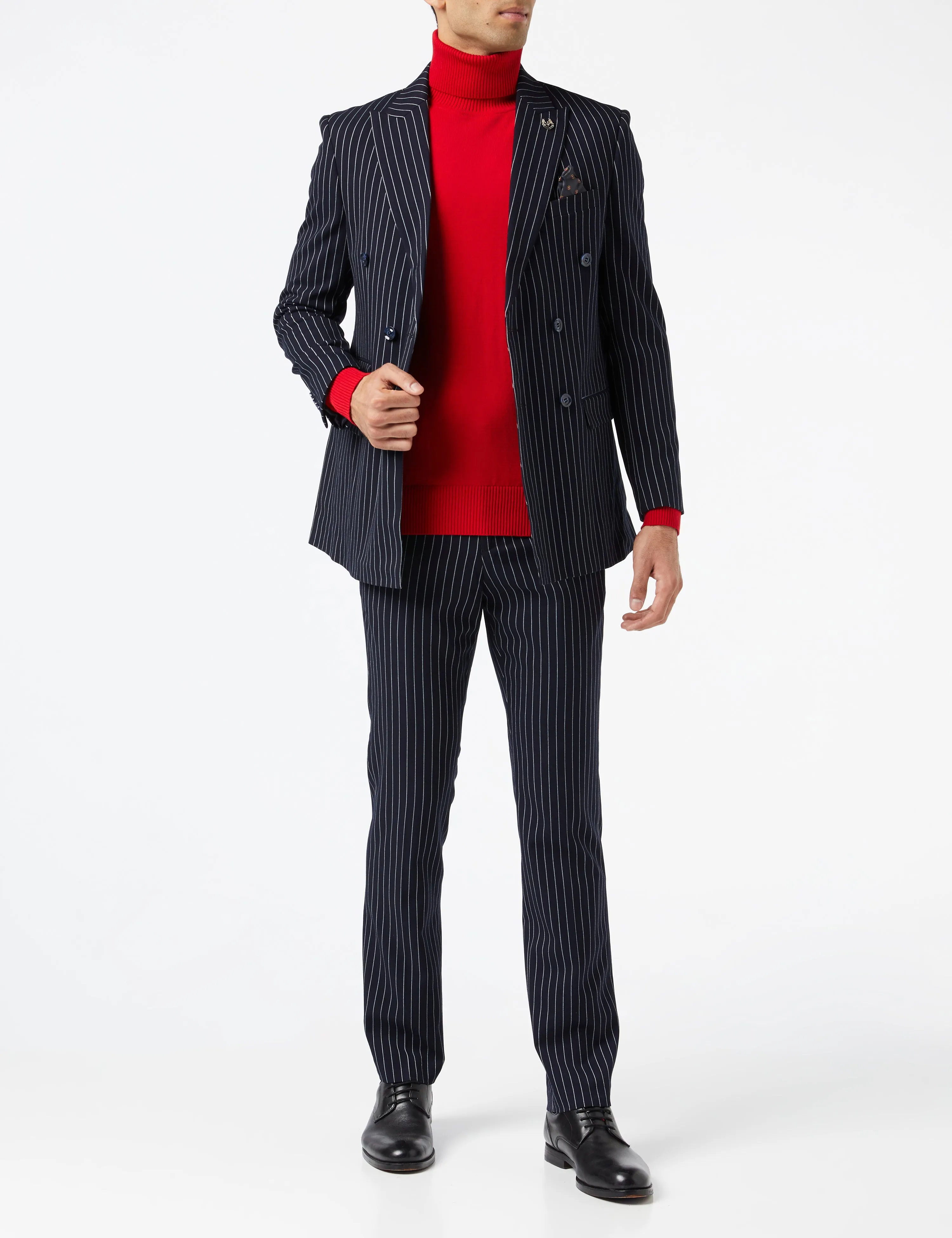 ALFRED - Navy Chalk Stripe Double Breasted Suit