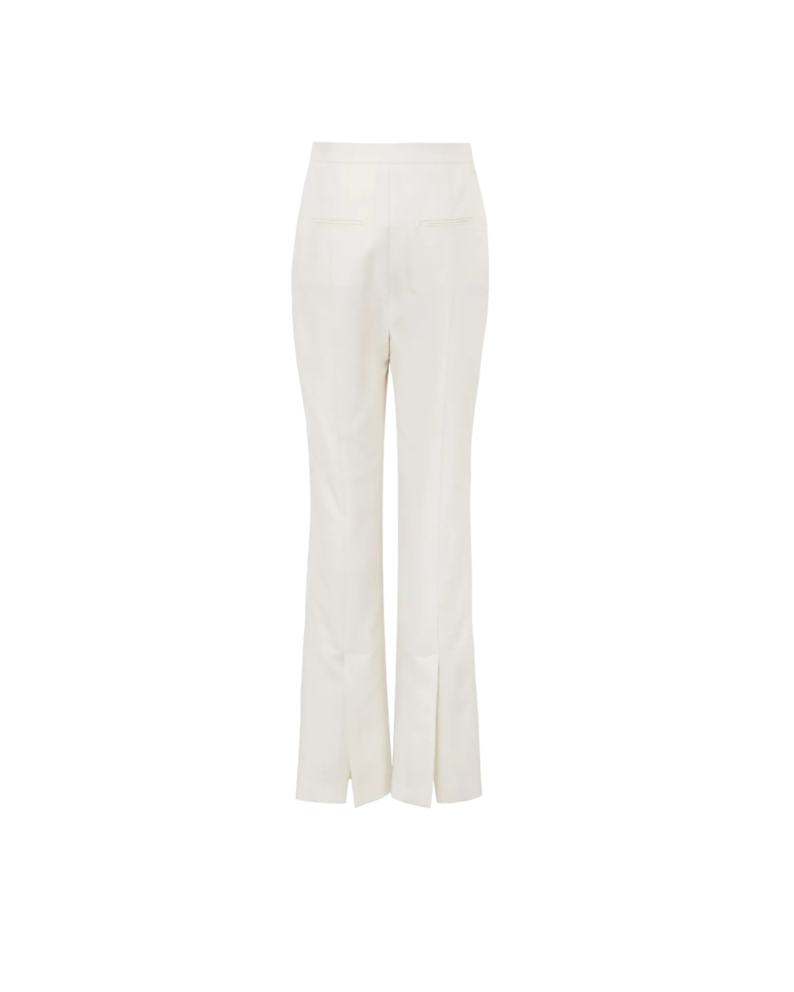 Back-Slit Wool Pants