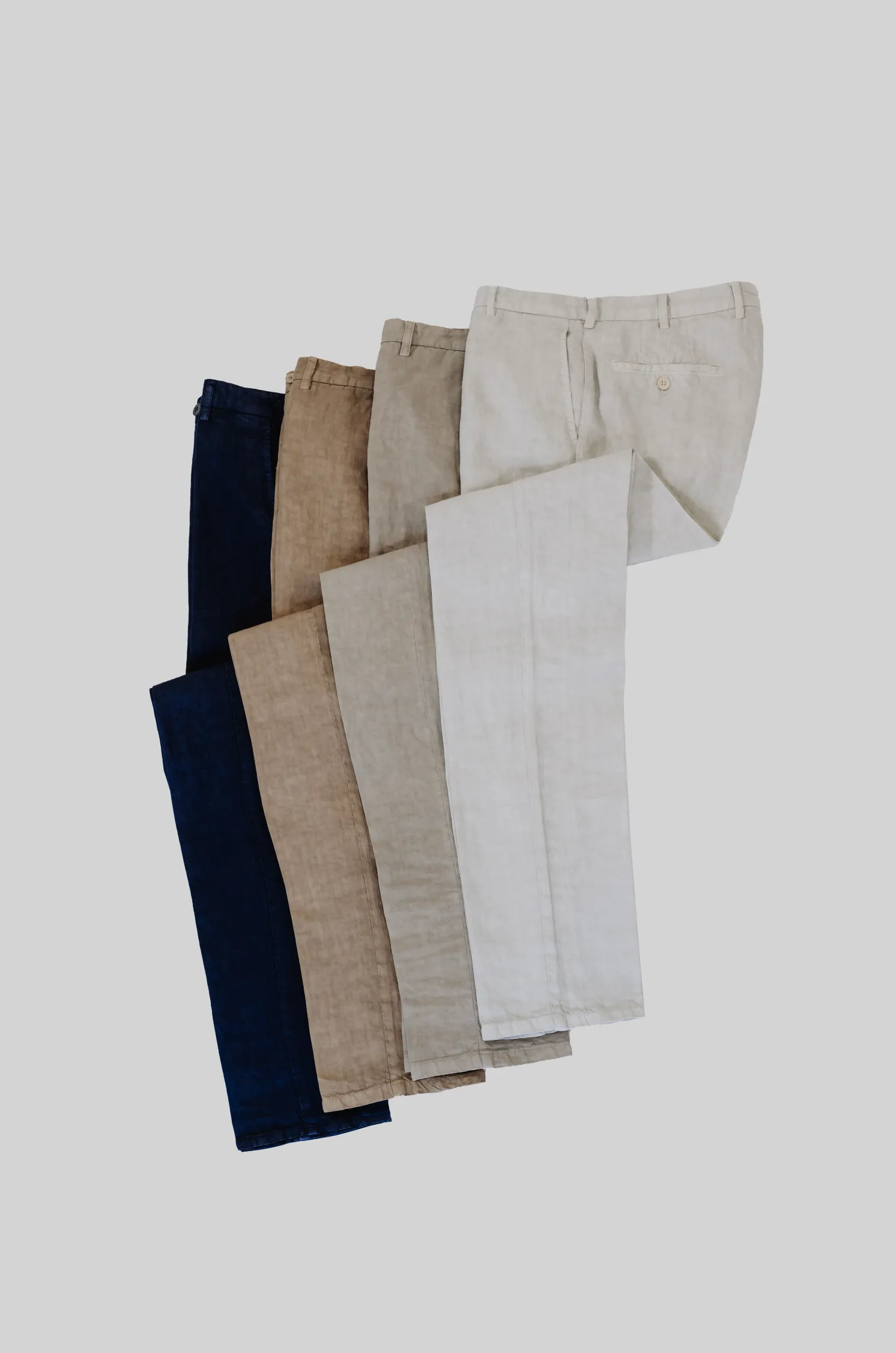 Beige linen sport trousers