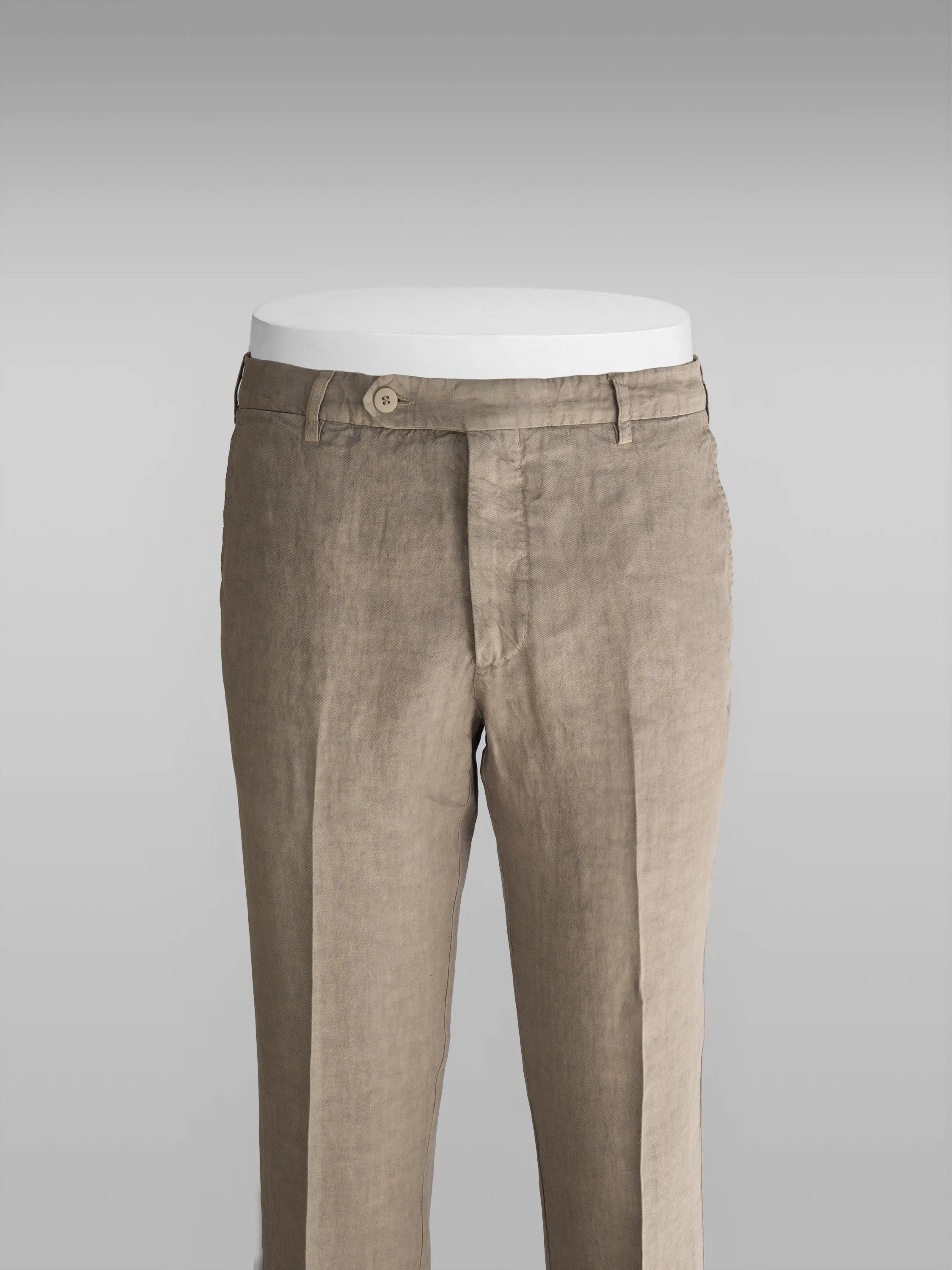 Beige linen sport trousers