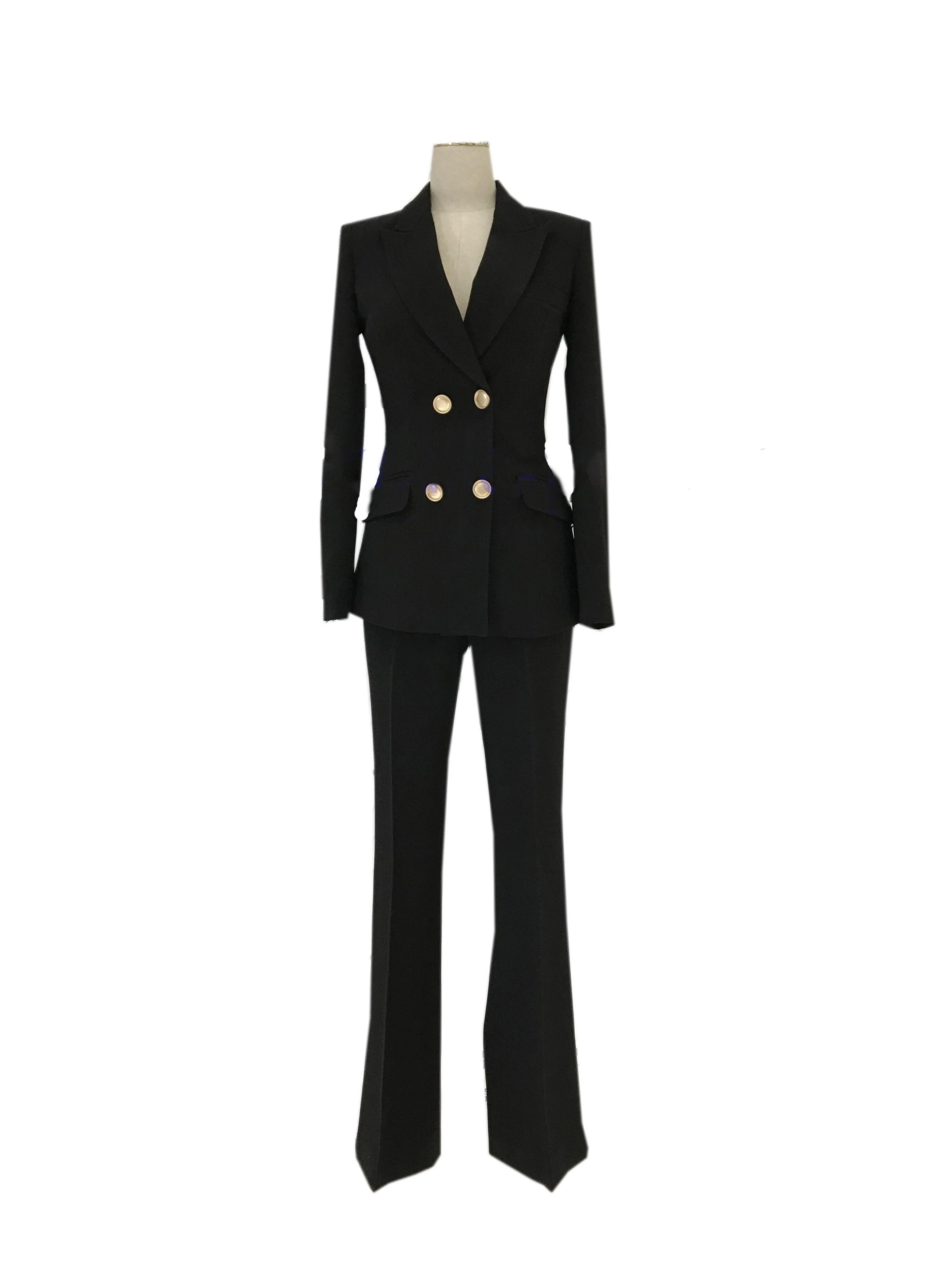 Bell-Bottoms Double Breasted Pant Suit