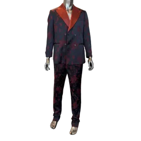 Black & Red Floral Double Breasted Suit