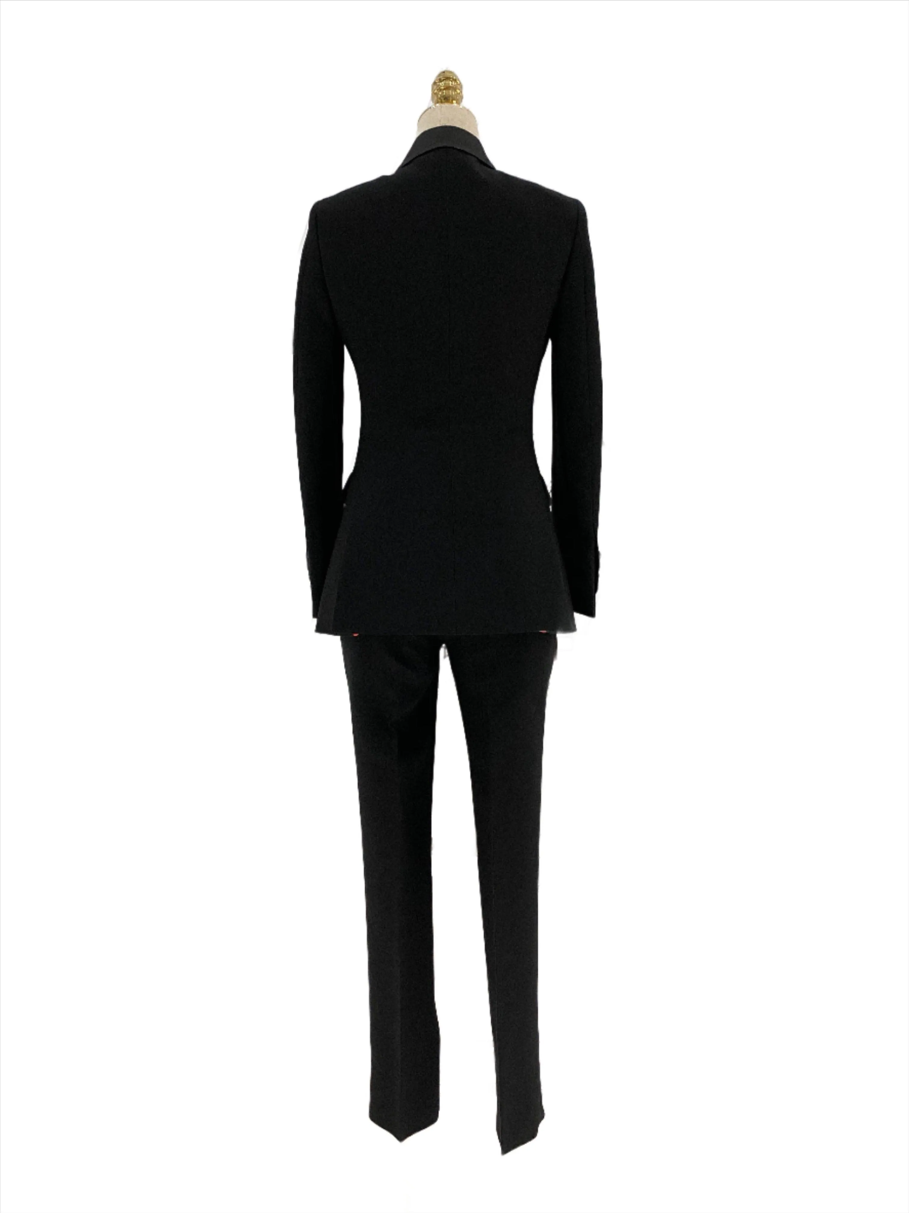 Black Women Pant Suit - Slim Fit Tuxedo