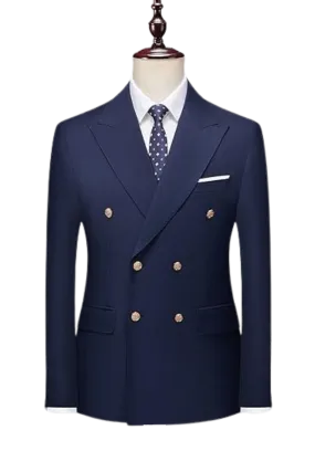 Blue Slim Fit 2-Piece Double Breasted suit