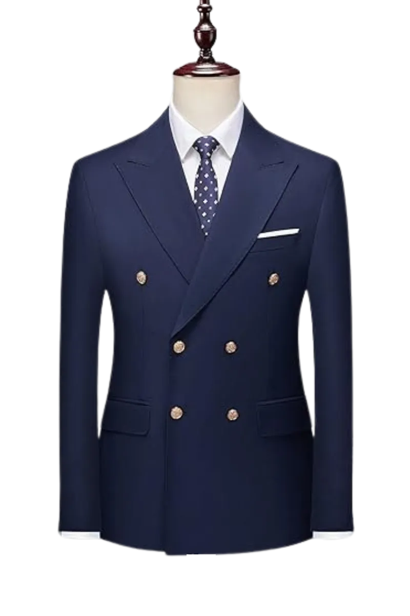 Blue Slim Fit 2-Piece Double Breasted suit