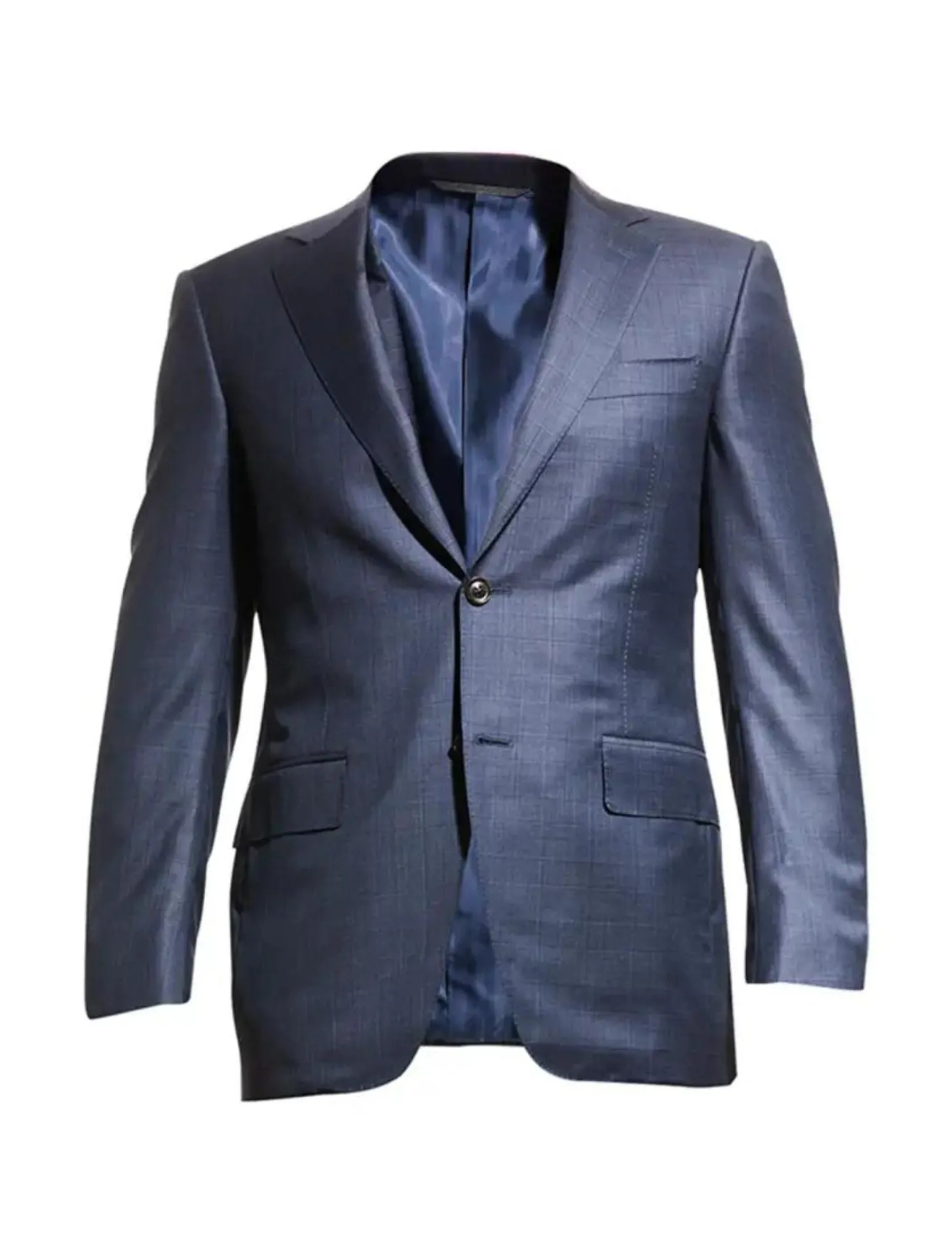 Blue/Grey Sharkskin Windowpane Suit