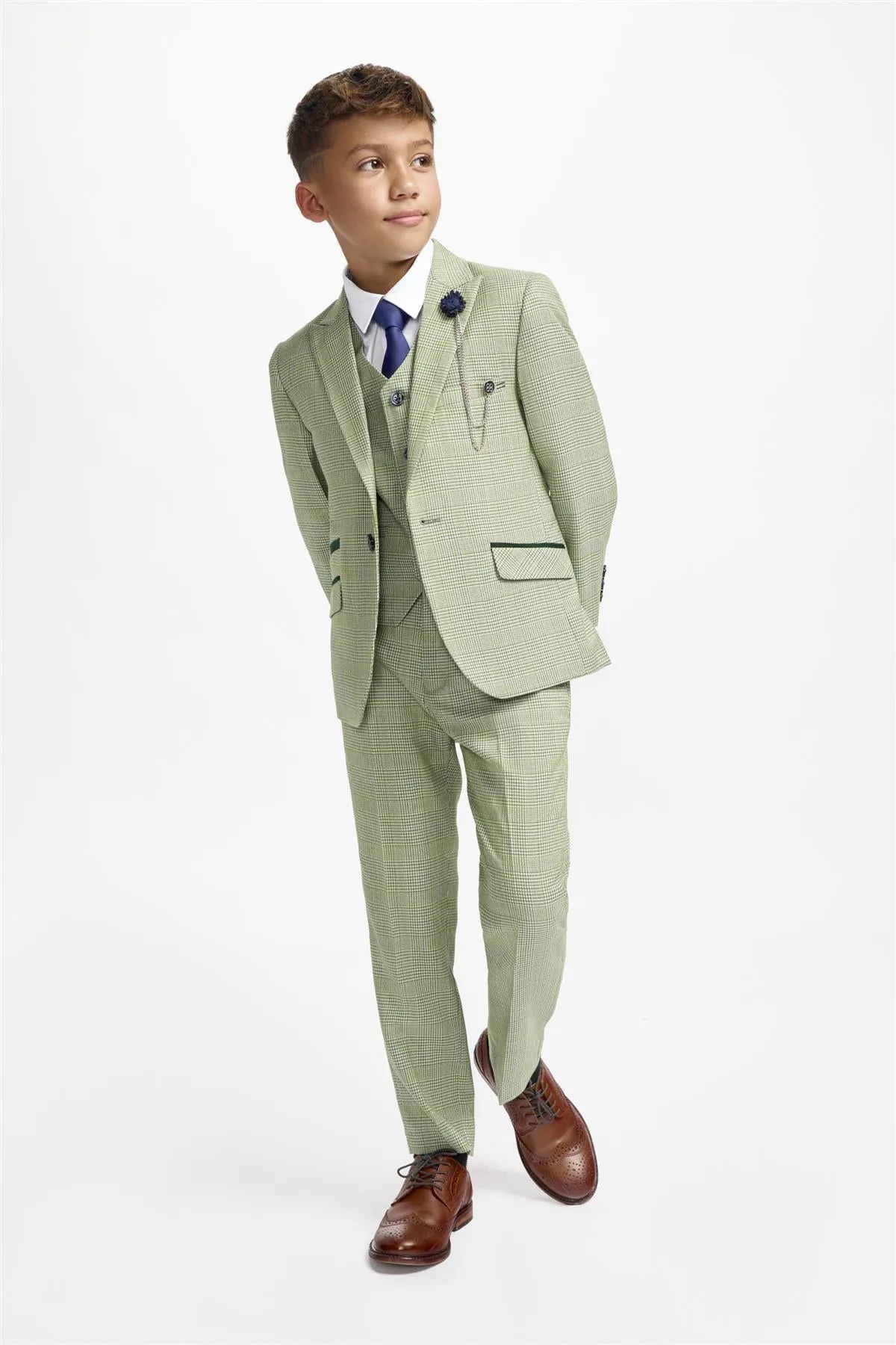 Boys Caridi Sage Three Piece Suit