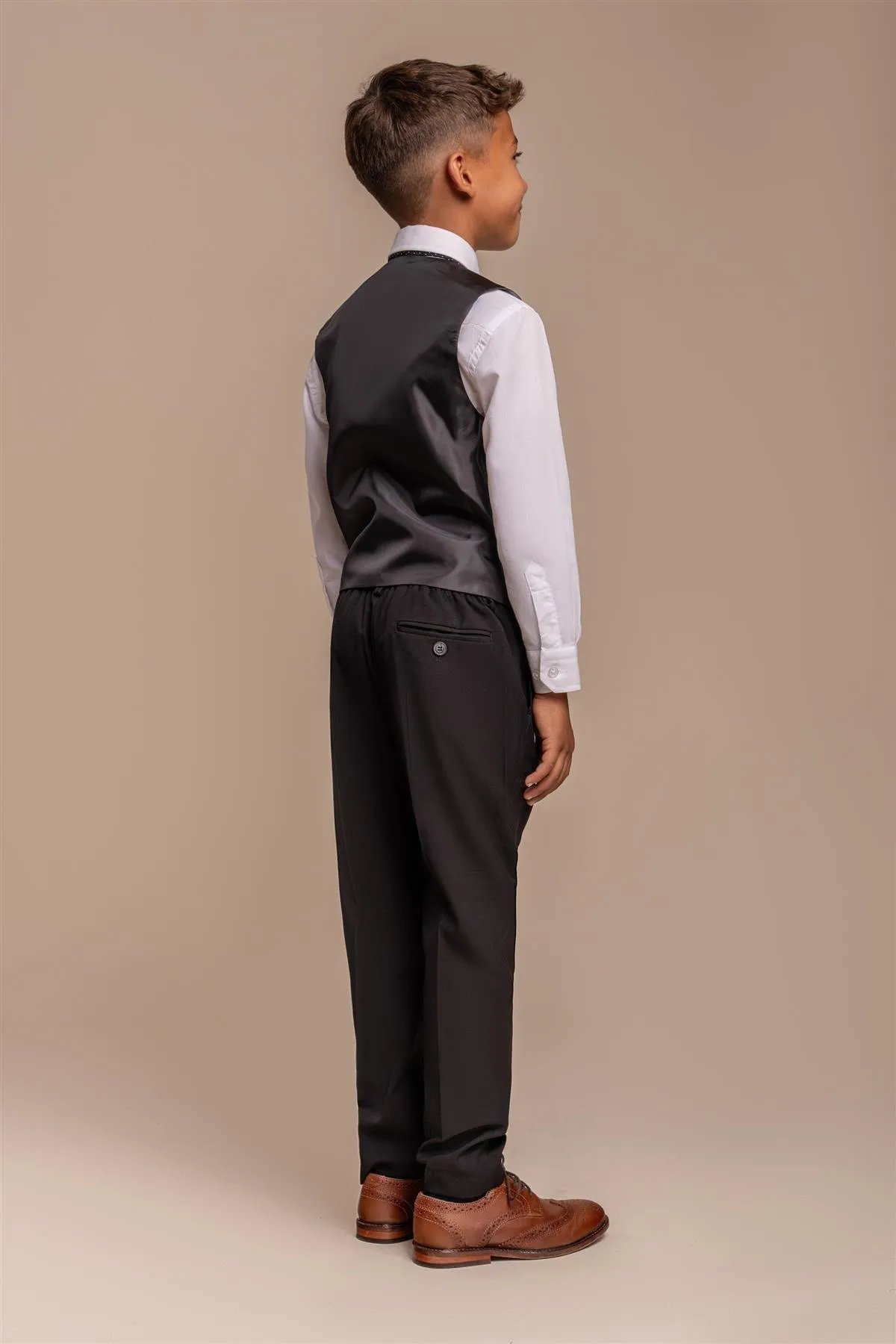 Boys Marco Black Three Piece Suit