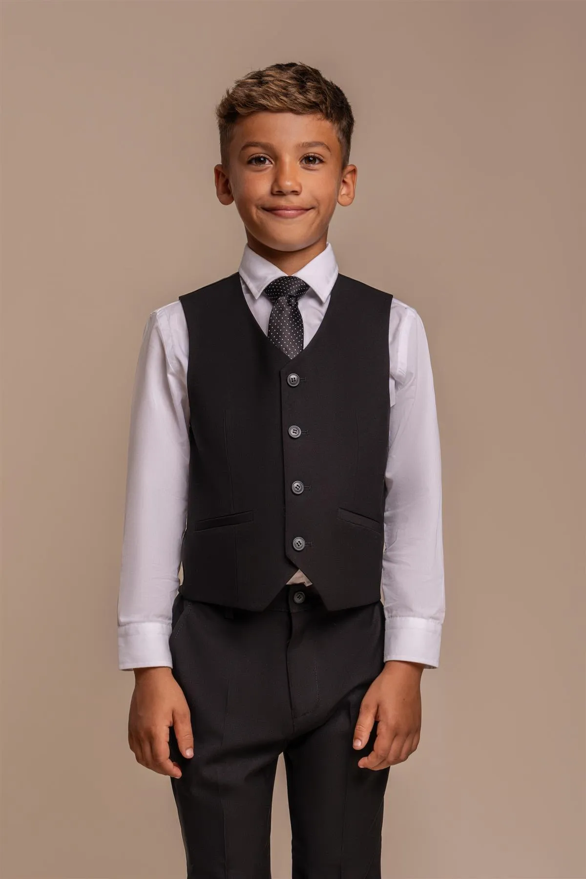 Boys Marco Black Three Piece Suit