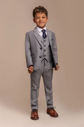 Boys Reegan Grey Three Piece Suit