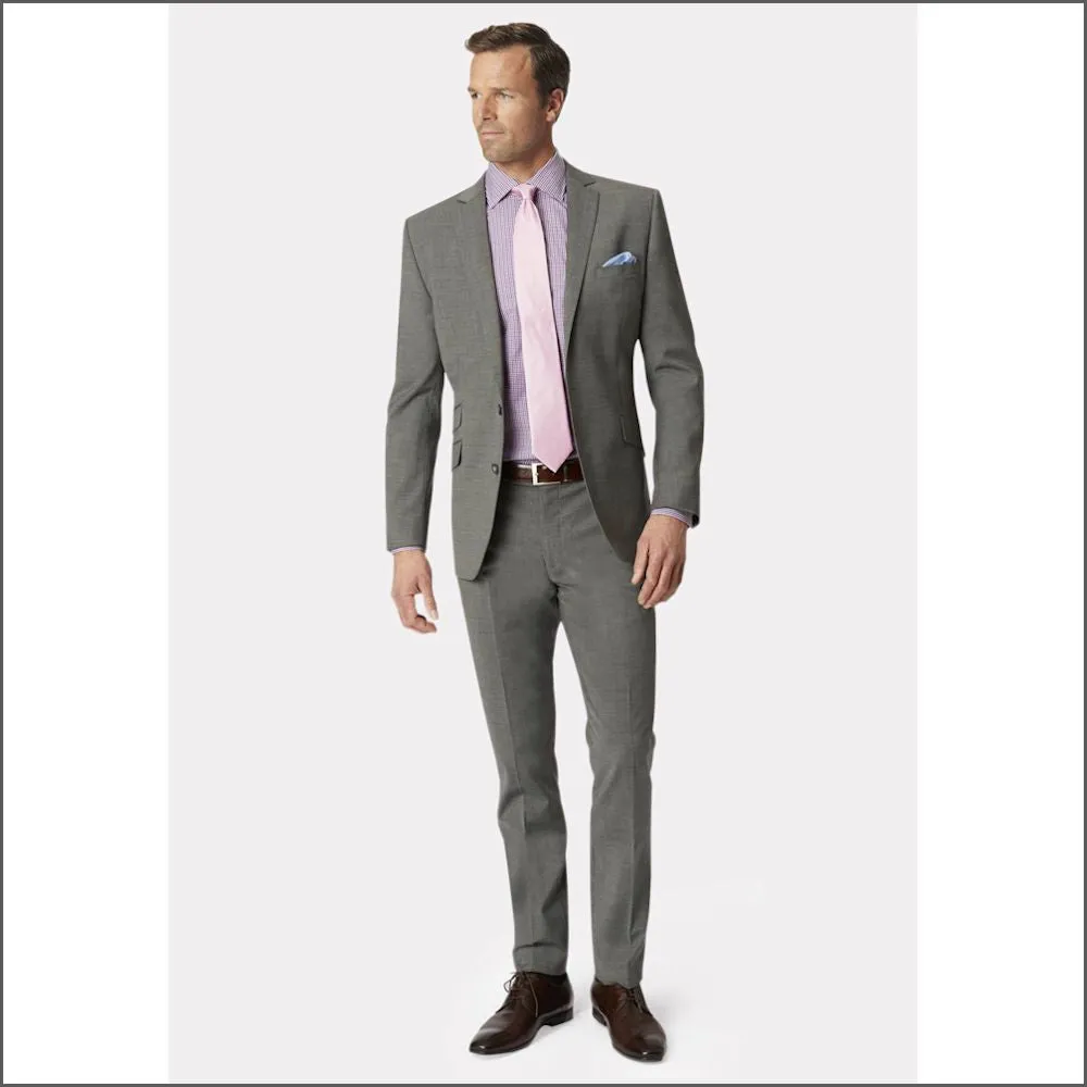 Brook Taverner Cassino Grey Fashion Fit Washable Crease Resistant Suit**