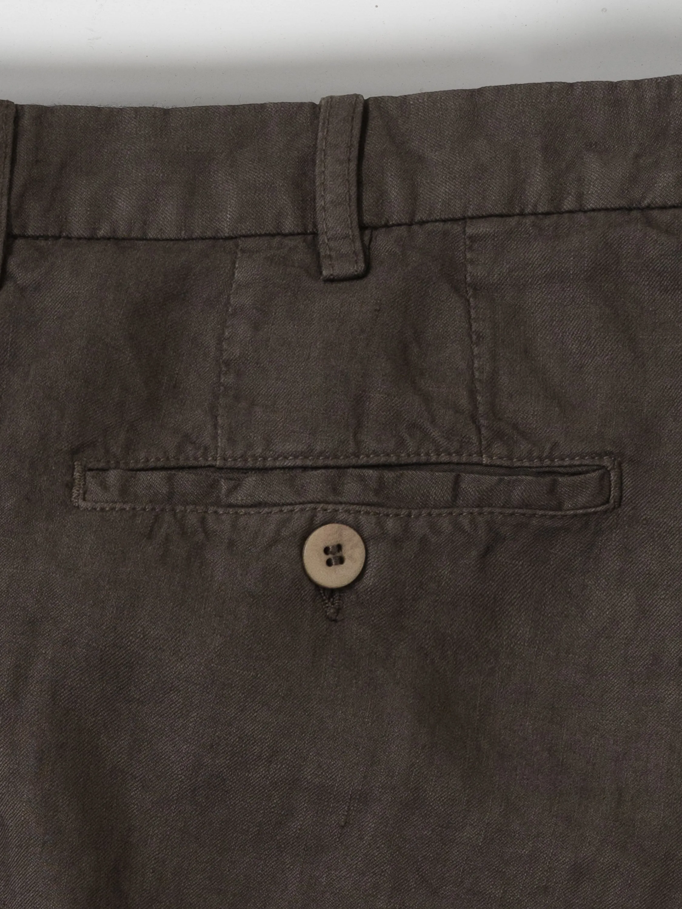 Brown linen sport trousers 1 pleat