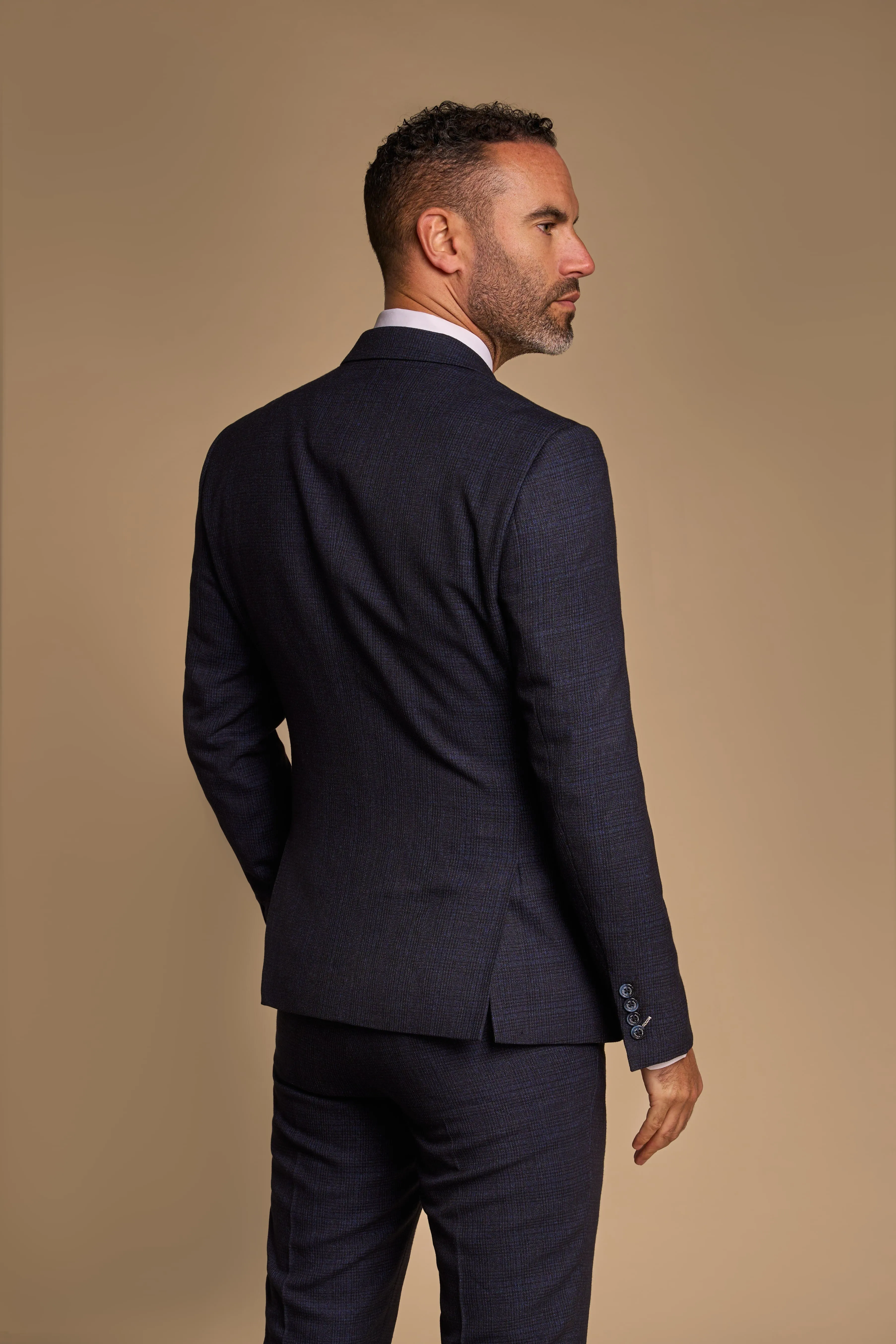 Caridi Navy Double Breasted Two Piece Suit