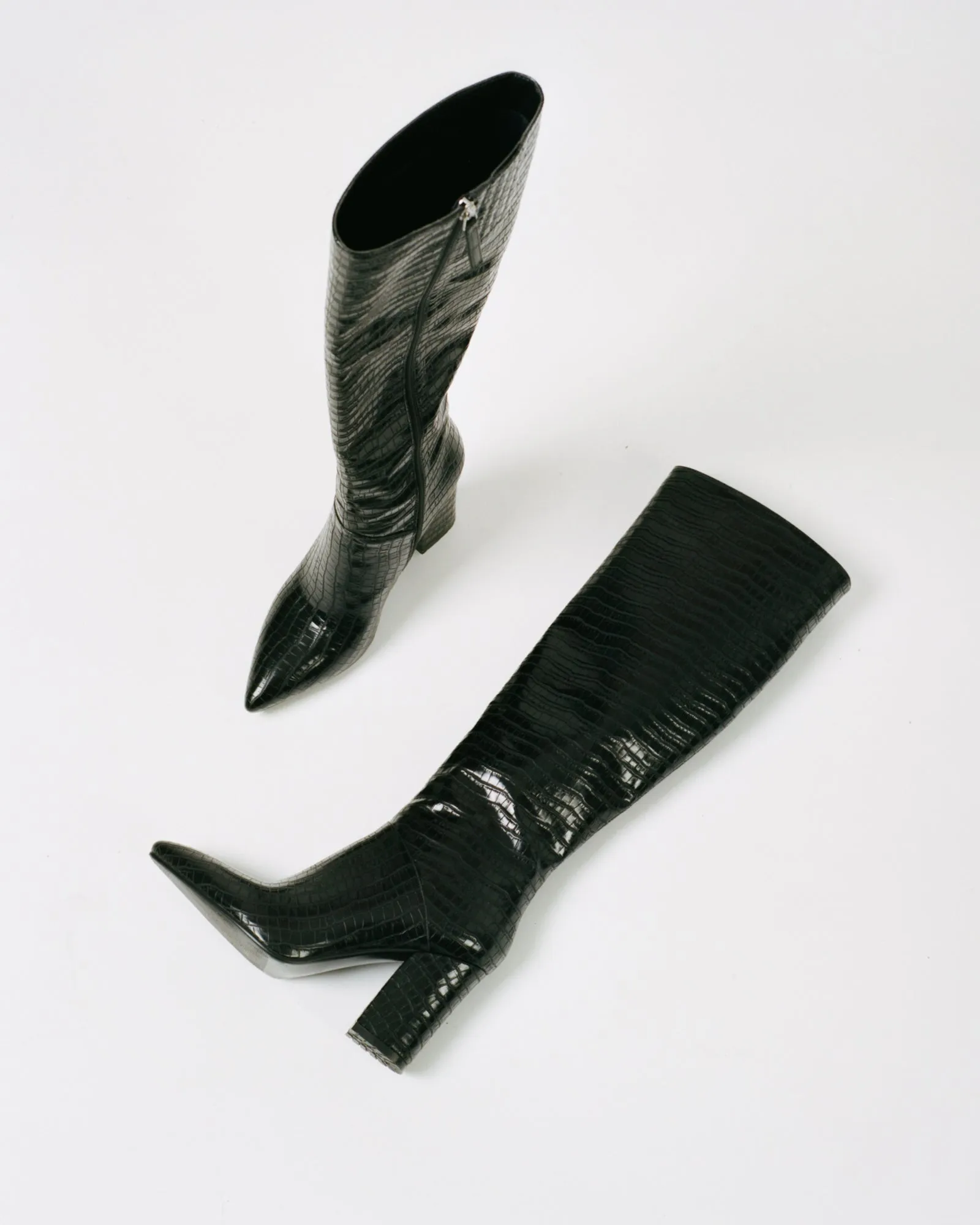 CARINA Boot, Black Croc