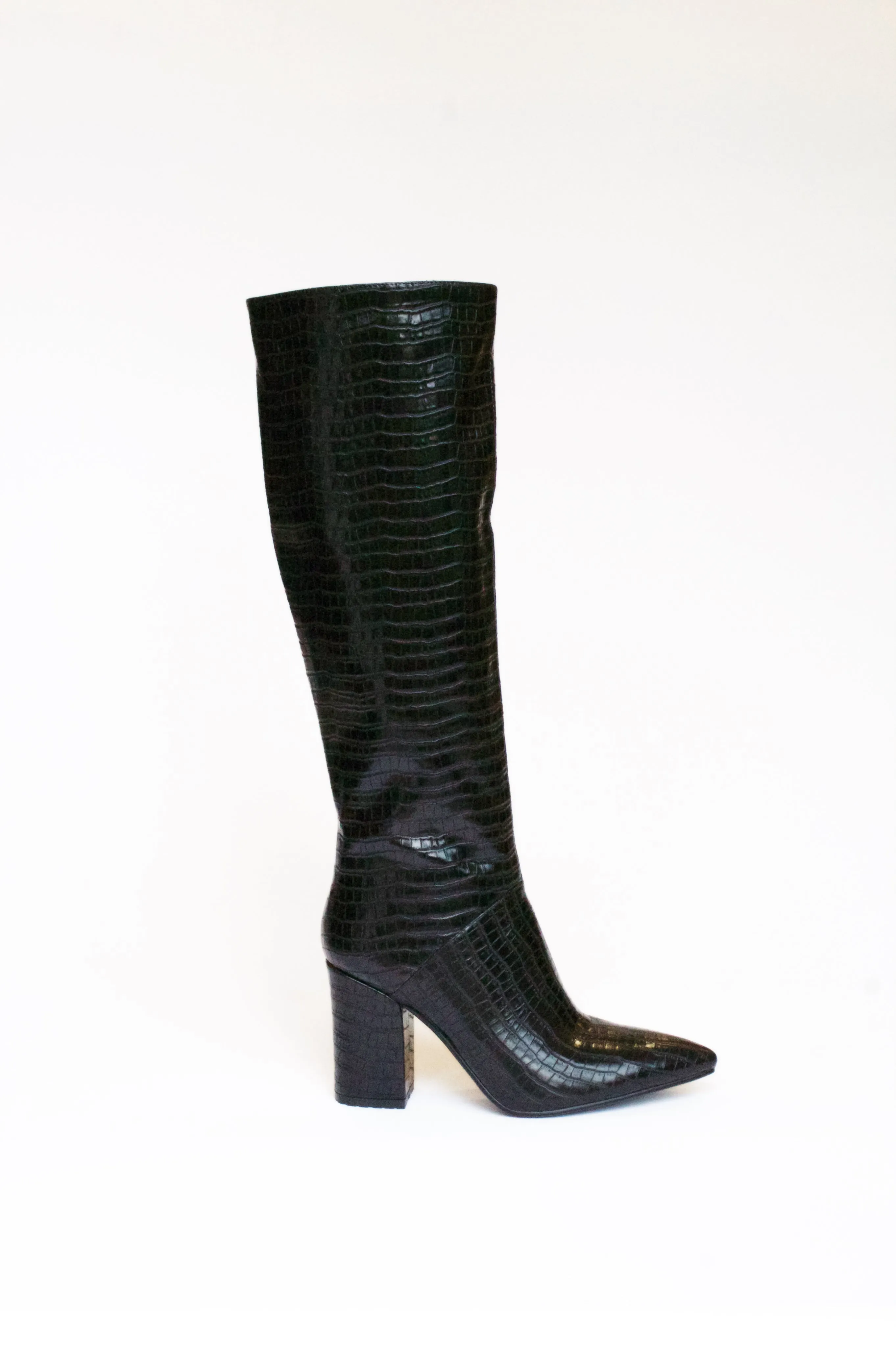 CARINA Boot, Black Croc