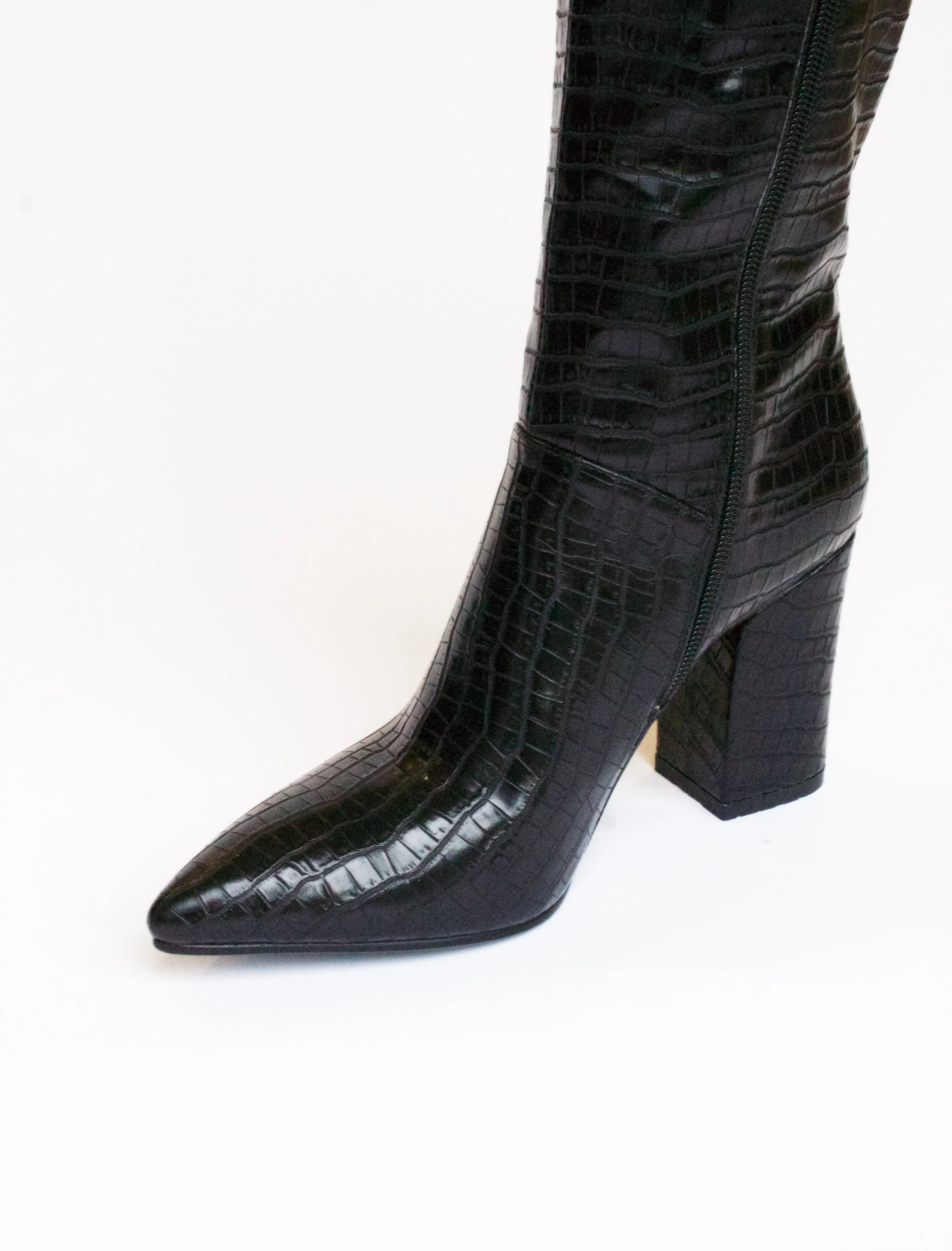 CARINA Boot, Black Croc