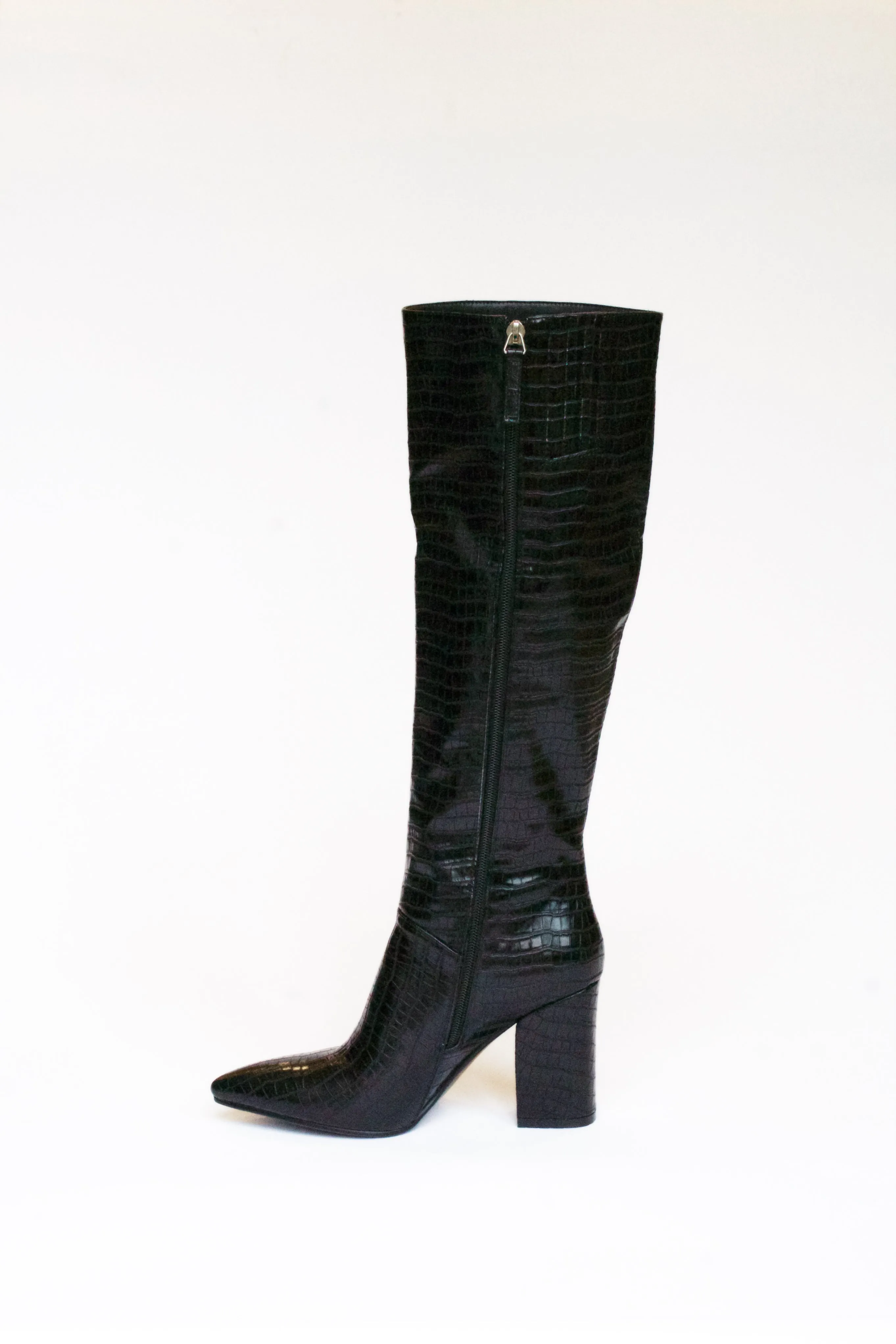 CARINA Boot, Black Croc