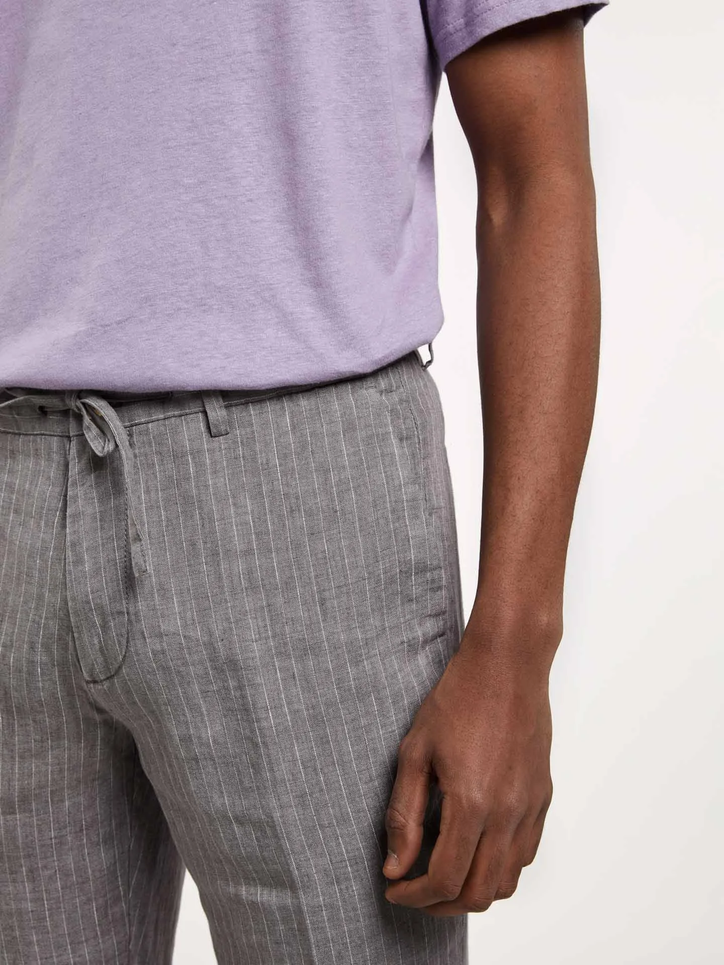 Chalk stripe Slim Fit Linen Chino Trouser