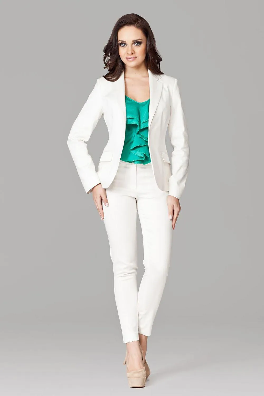 Chic Spring Sophistication: Women's Tailored Fashion Jacket - Style 12434