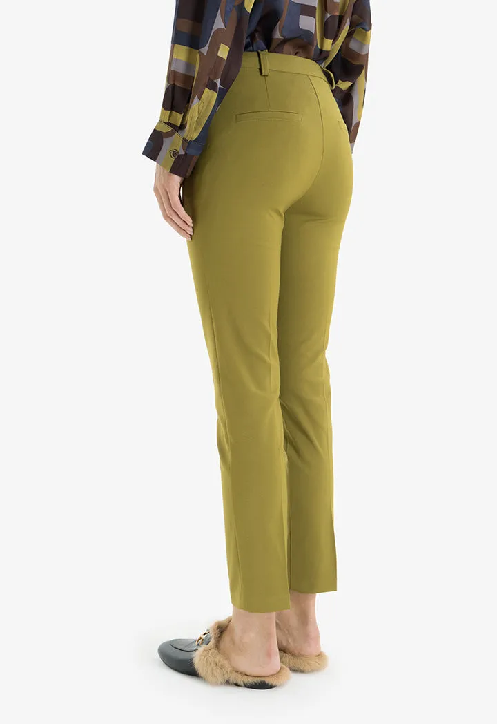 Choice Solid Slim Fit Trousers Lime