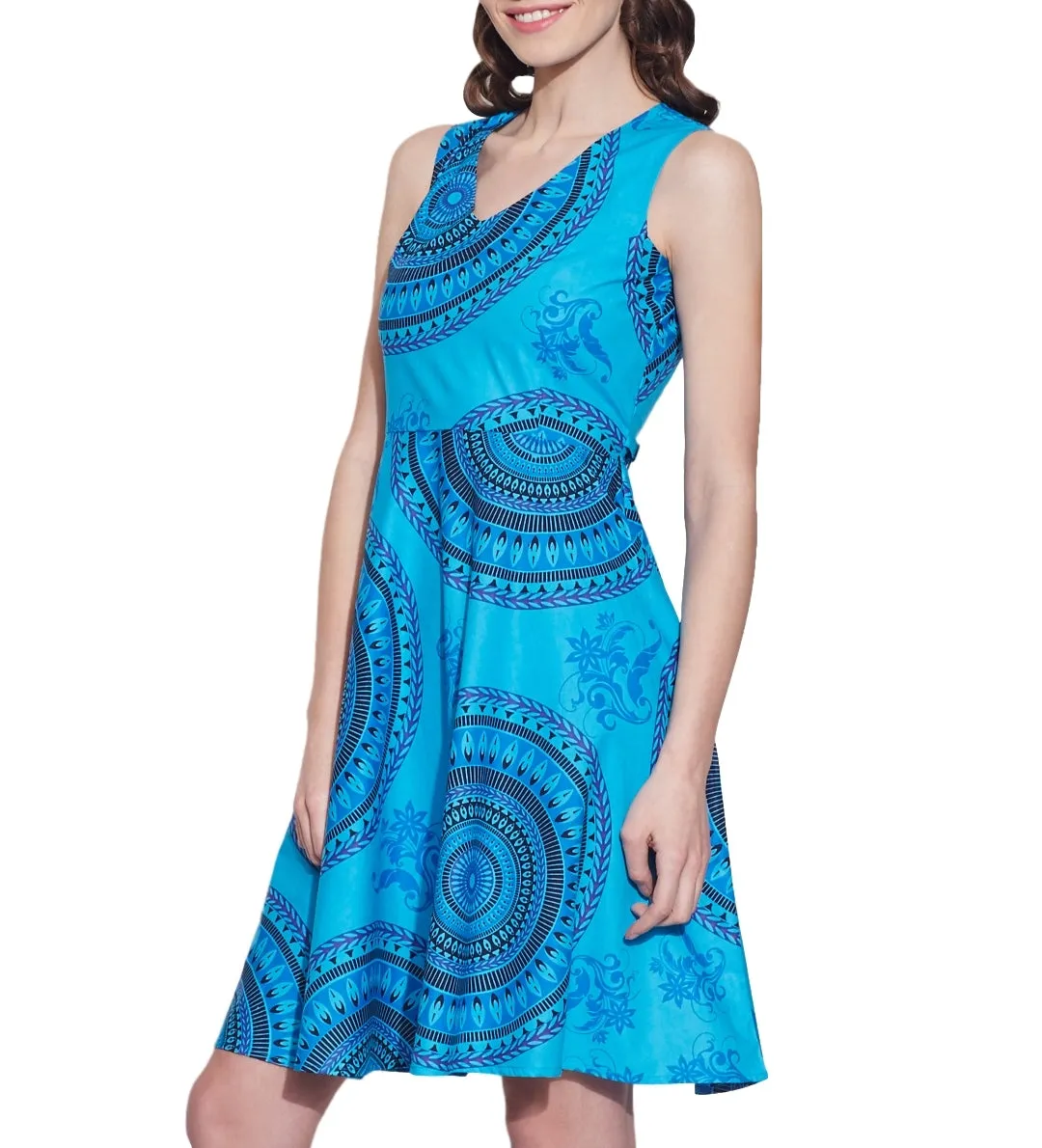 Clothes For Women Cotton Printed Dress,Machine Washable,W-CPD42-1603,Size-42 Inch