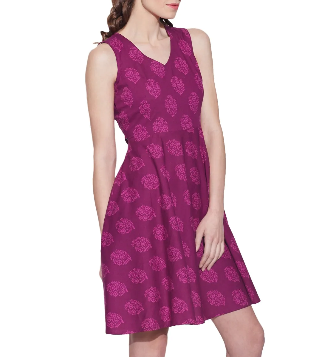 Clothes For Women Cotton Printed Dress,Machine Washable,W-CPD42-1608, Size-42 Inch