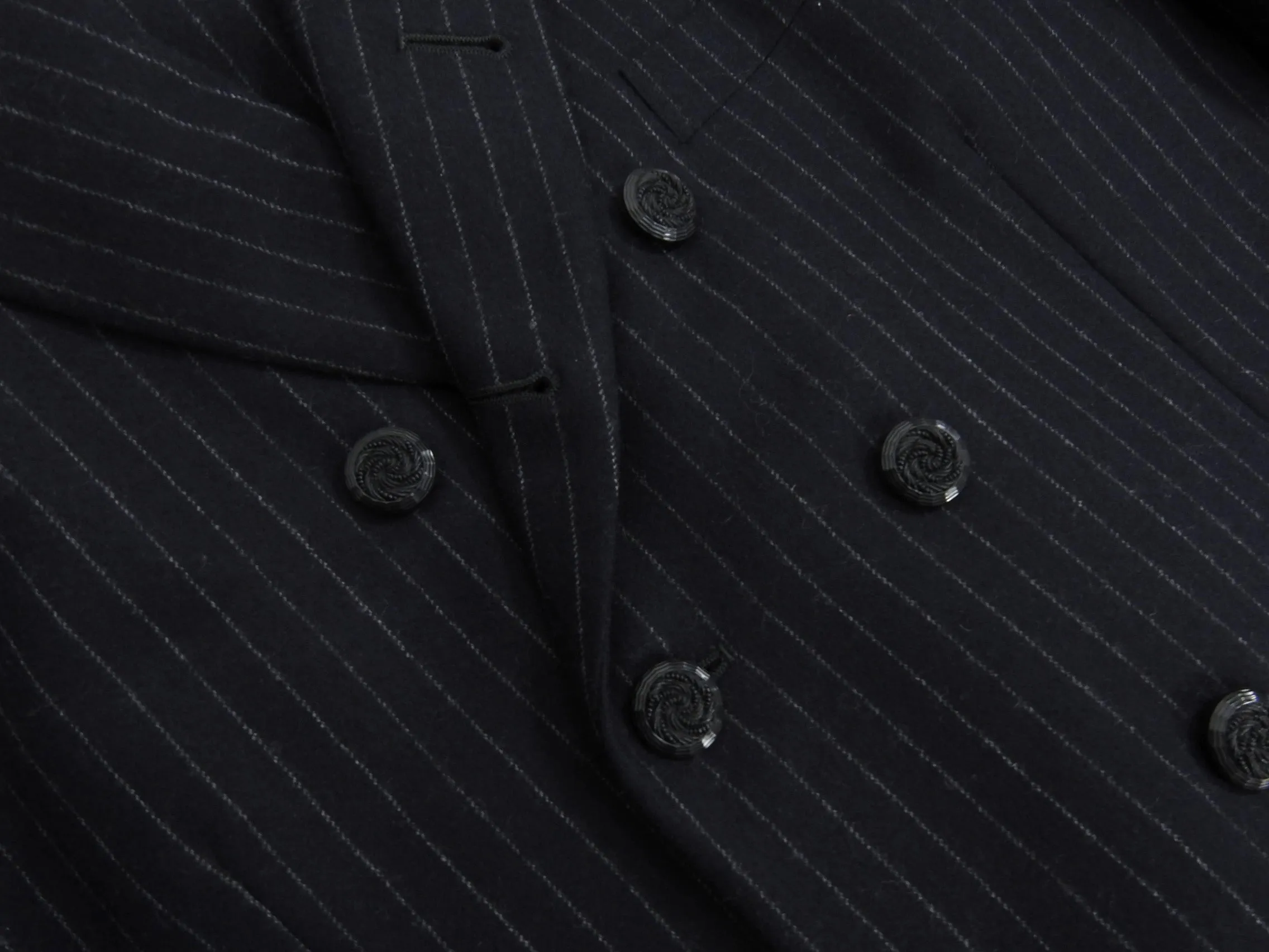 Comme des Garcons Homme Plus Navy Pinstripe Wool Suit - L