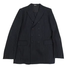 Comme des Garcons Homme Plus Navy Pinstripe Wool Suit - L