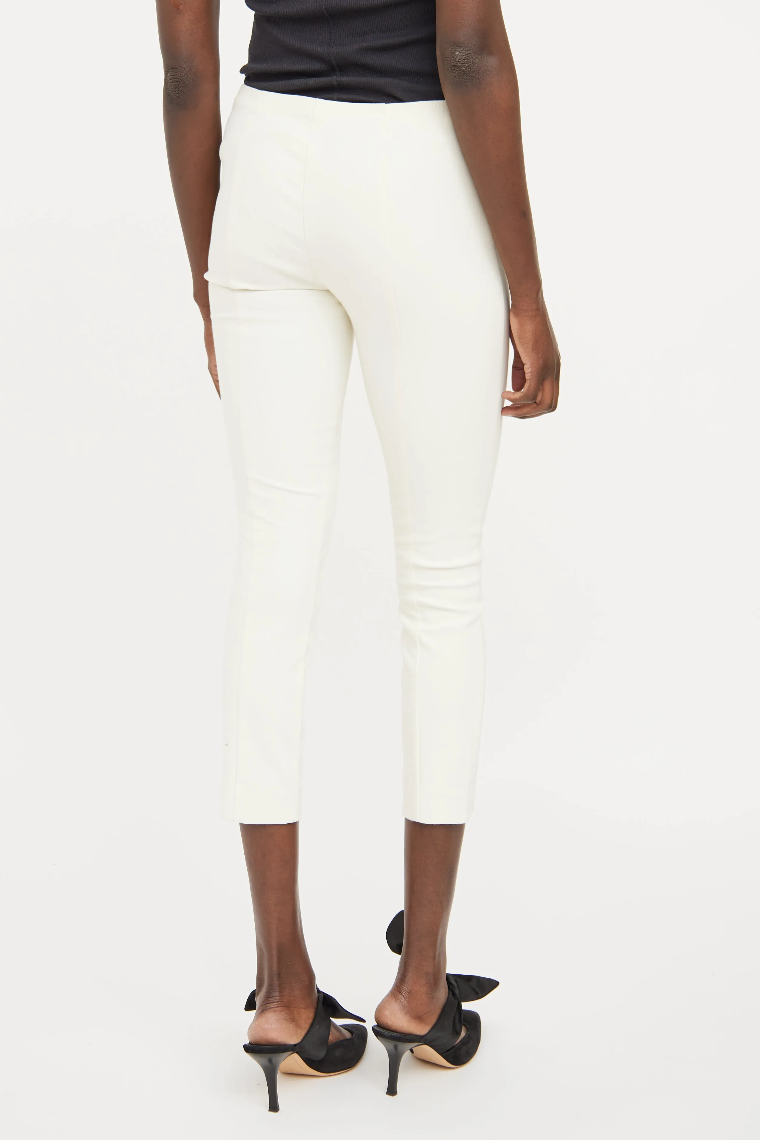 Cream Creased Slim Pant