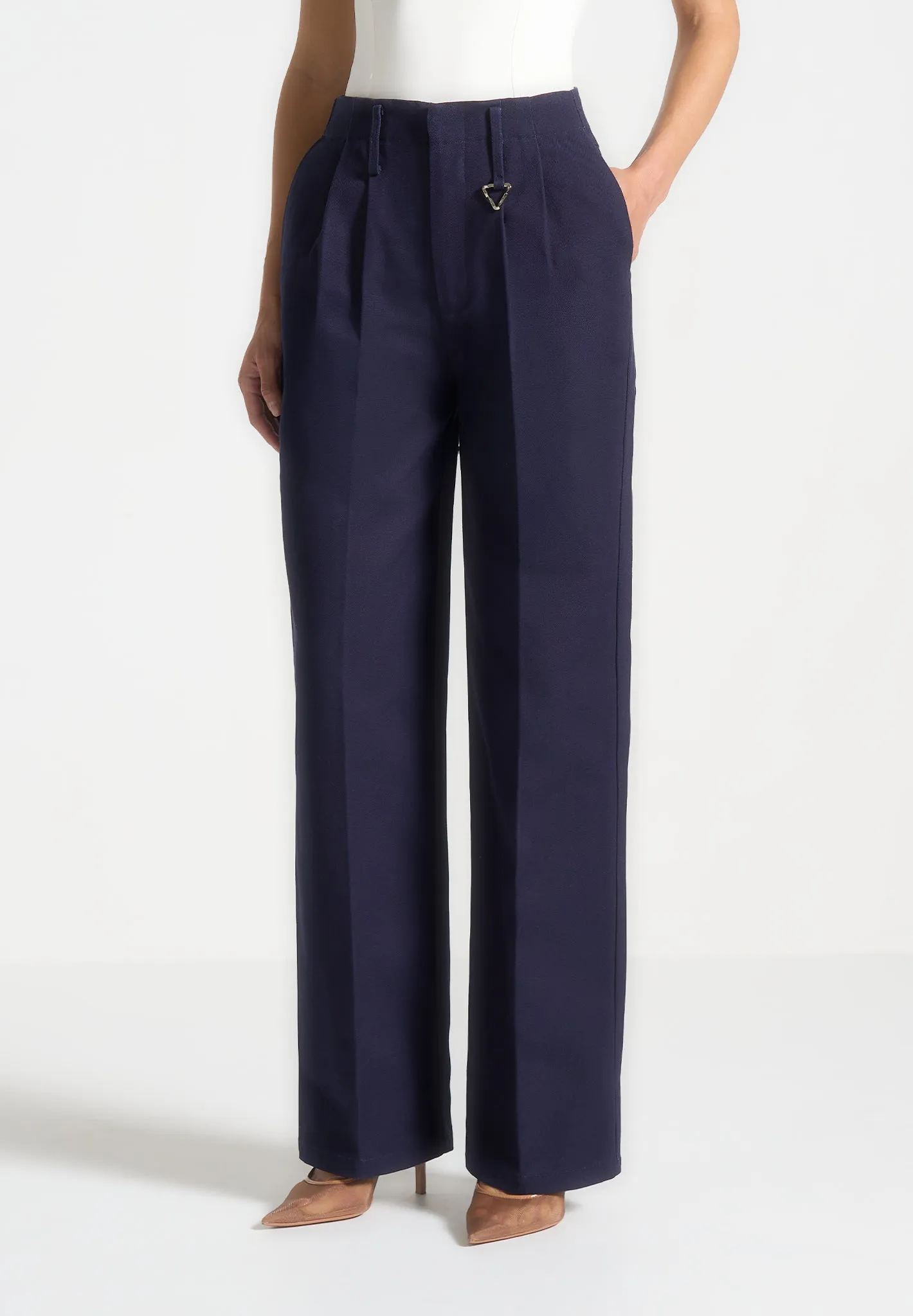 Creased Gabardine Trousers - Indigo