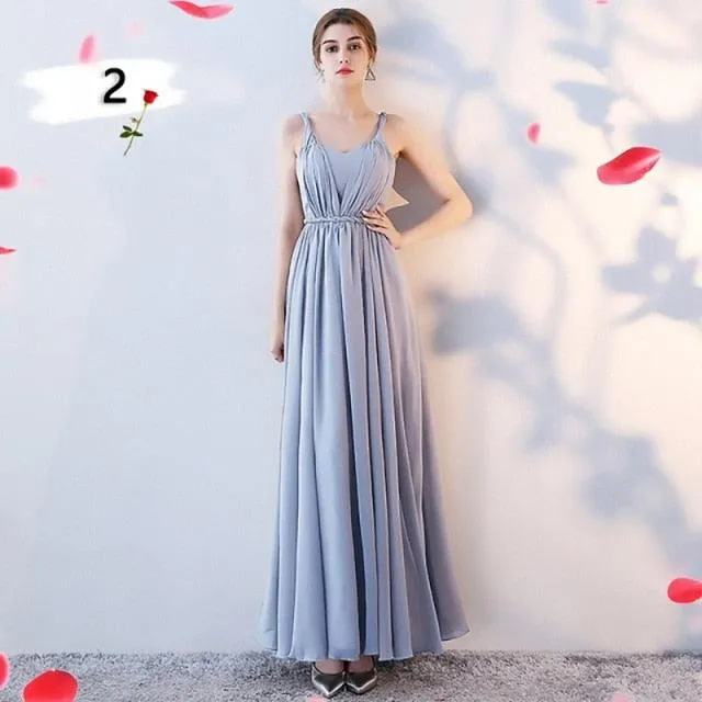 Customizable Elegant A Line Chiffon Long Bridesmaid Dresses