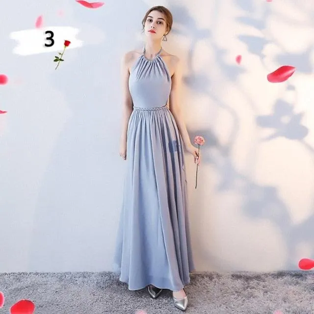 Customizable Elegant A Line Chiffon Long Bridesmaid Dresses