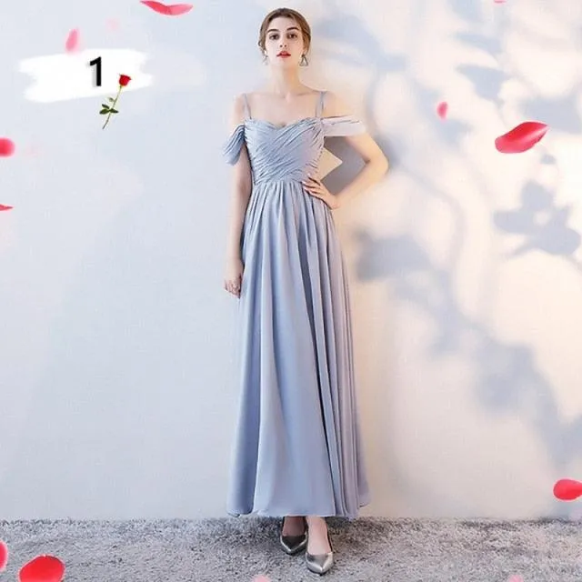 Customizable Elegant A Line Chiffon Long Bridesmaid Dresses