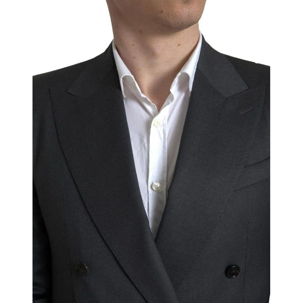 Dolce & Gabbana Sleek Grey Slim Fit Double Breasted Suit