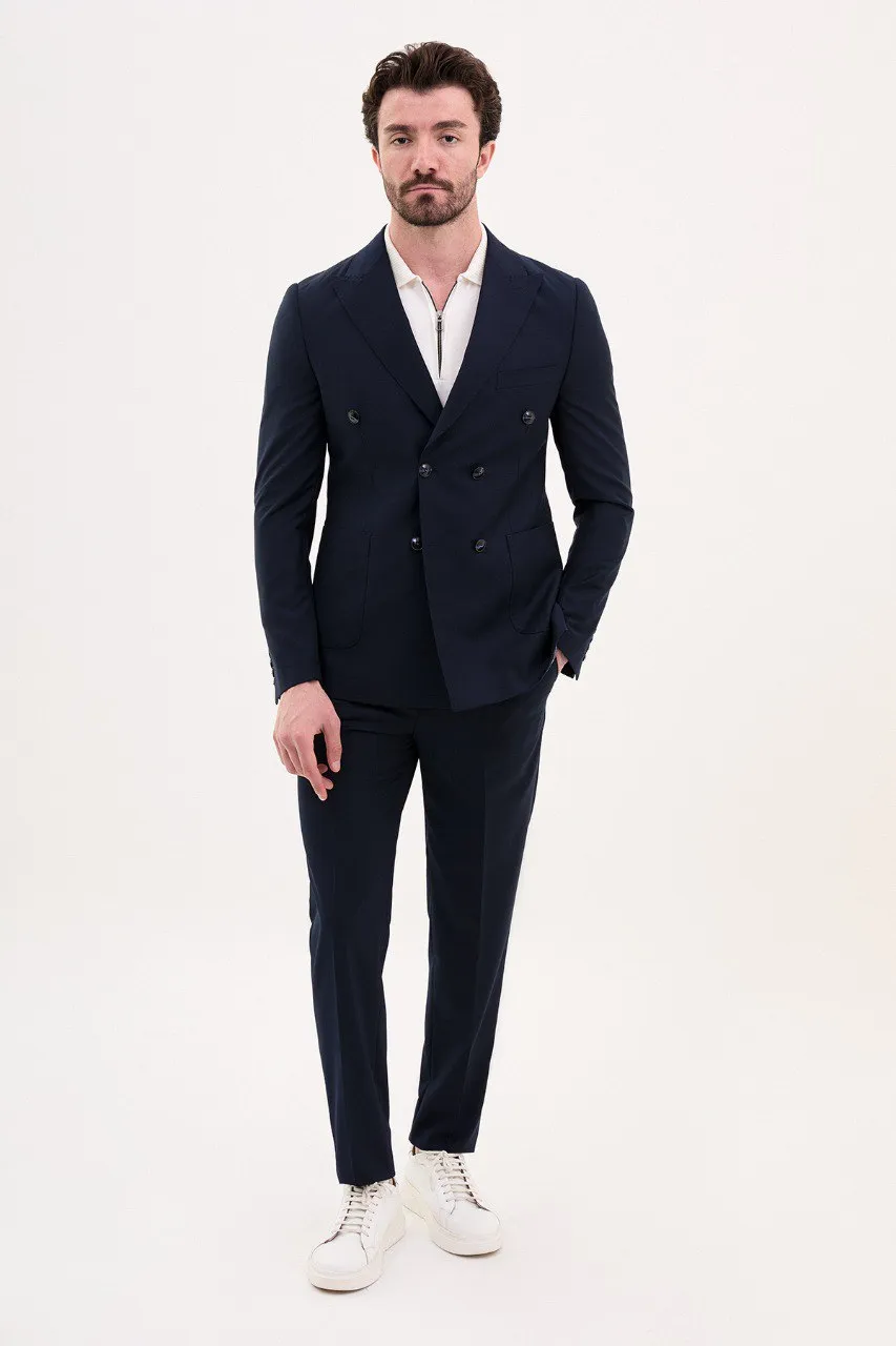 Double Breasted Navy Blue Suit.