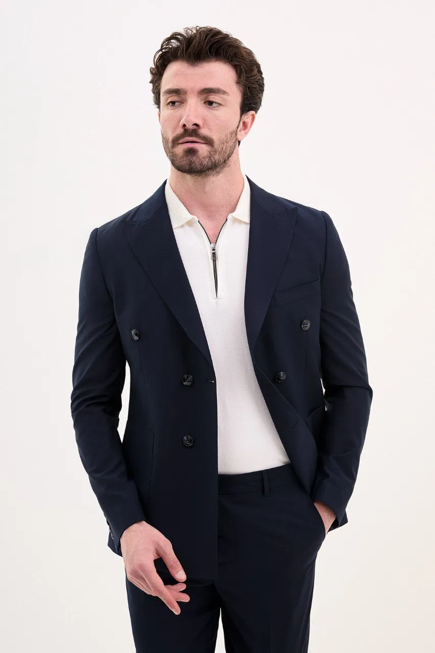 Double Breasted Navy Blue Suit.