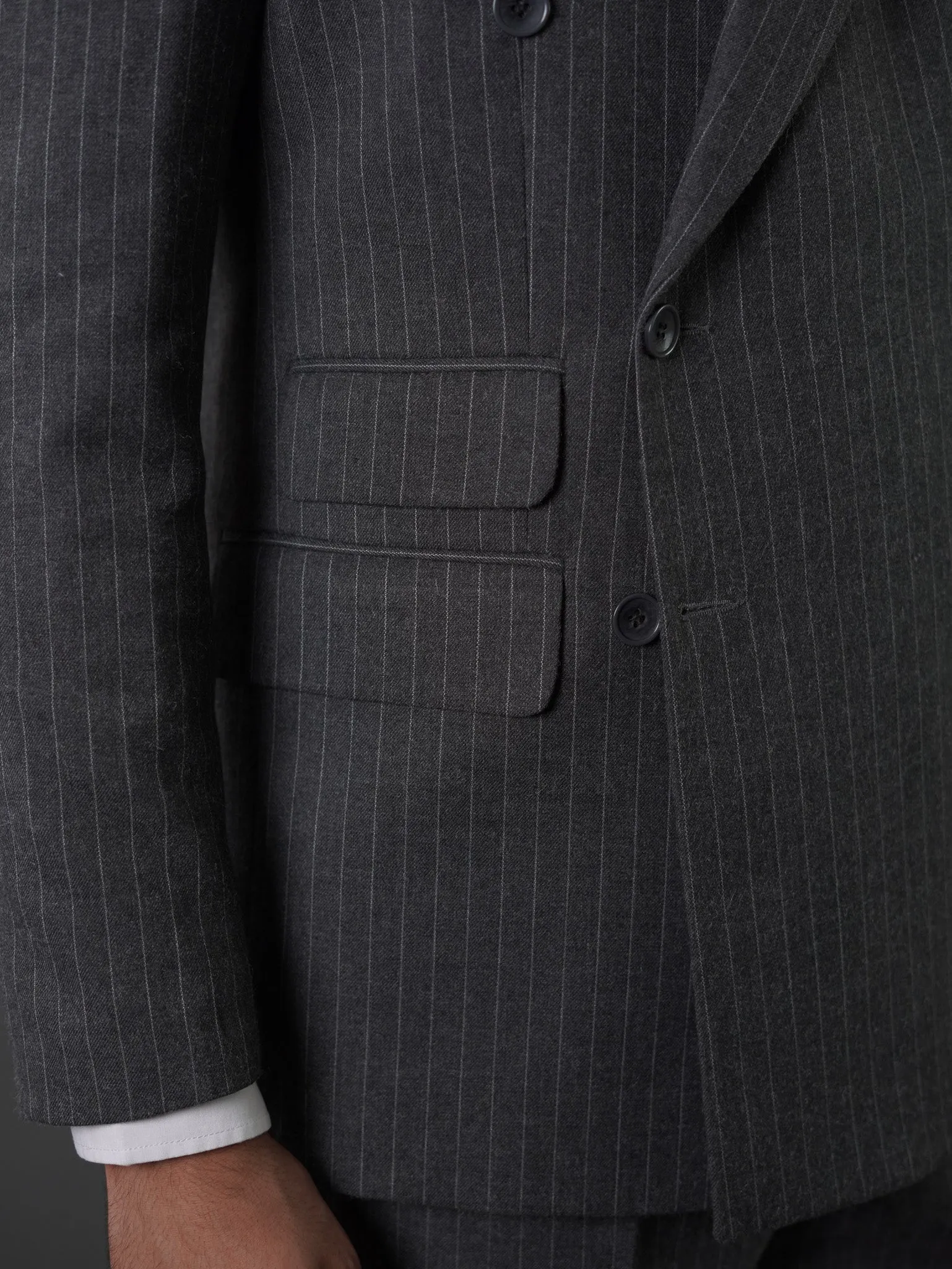 Double breasted suit -  gray striped