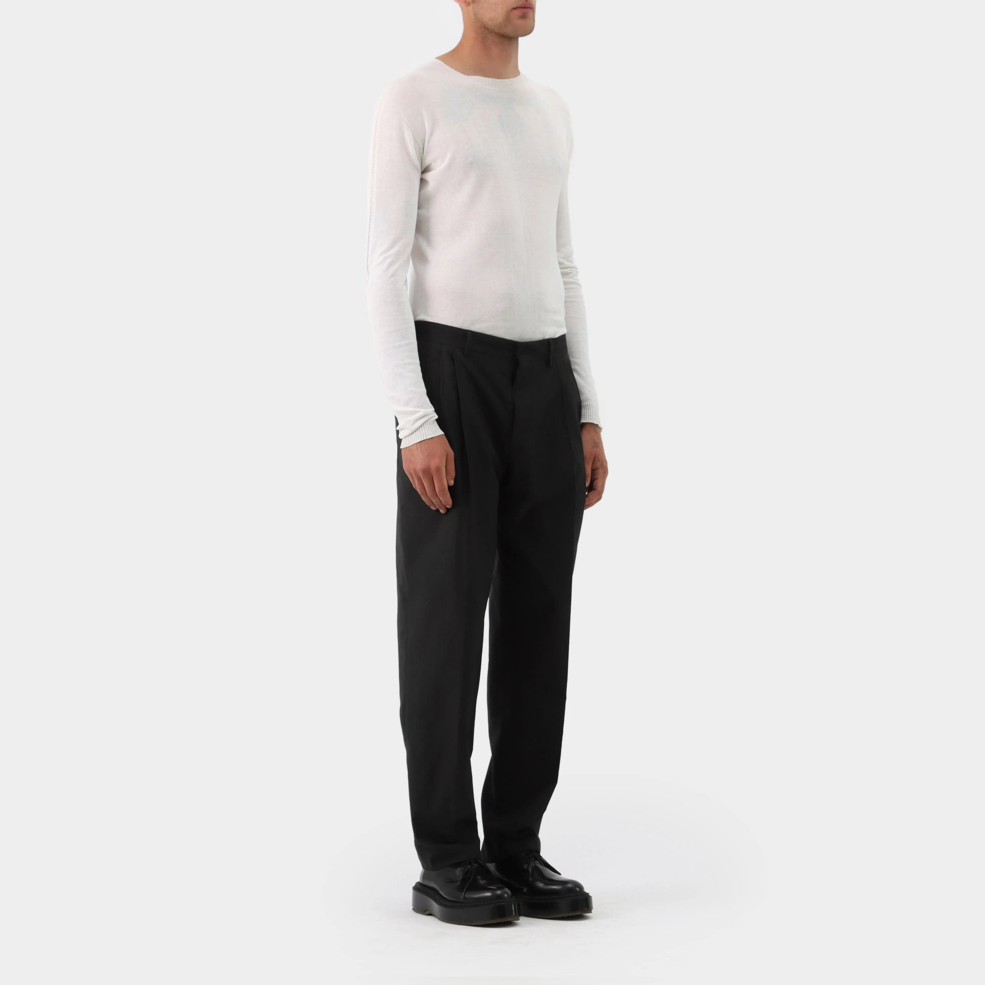 Dries van Noten Pinstripe Triple Pleat Trousers