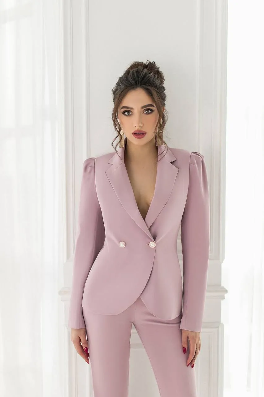 Dusty Pink Double Breasted Suit 2-Piece