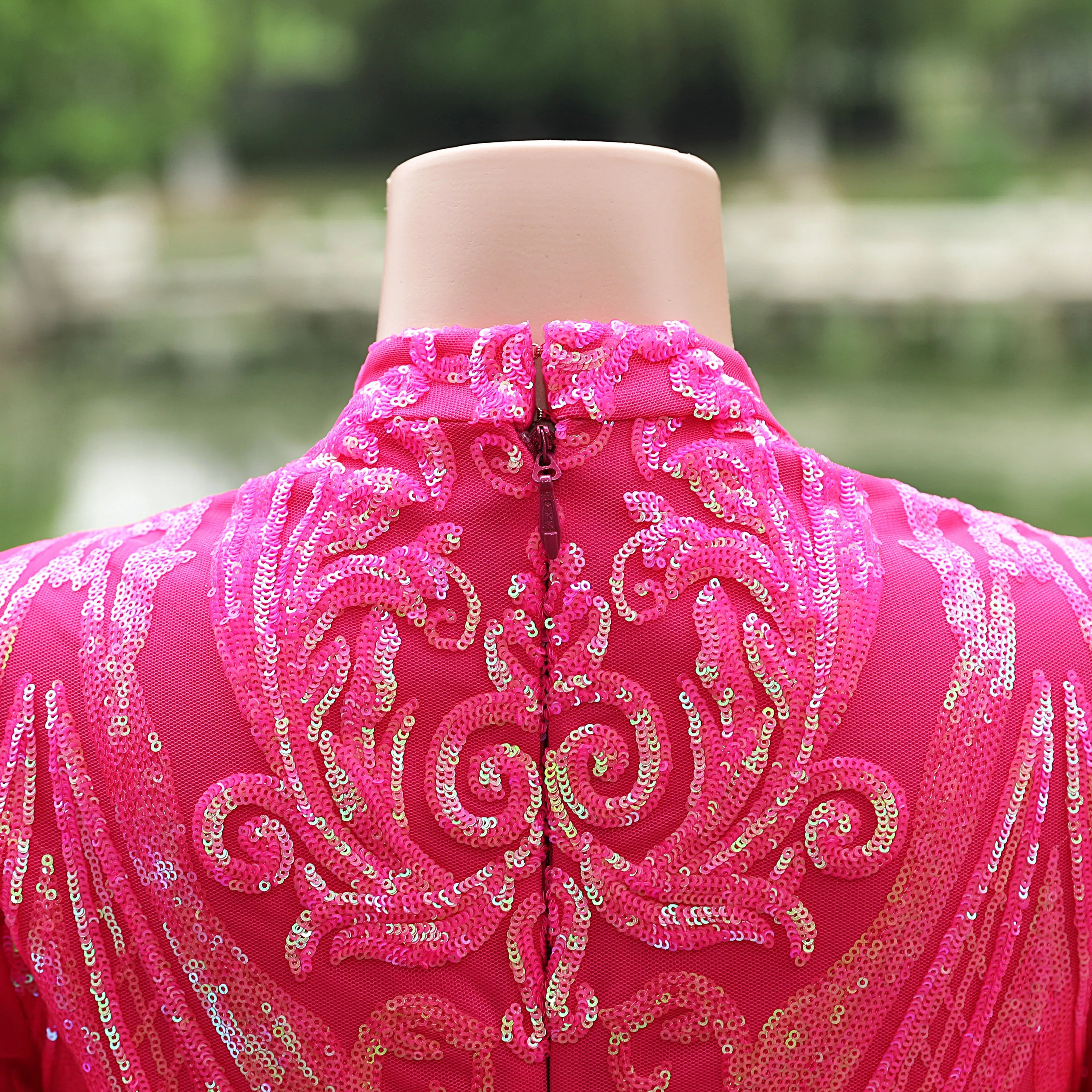 Elegant Hot Pink Mermaid Prom Dresses Sequin Evening Party Dress Pageant Dresses for Women