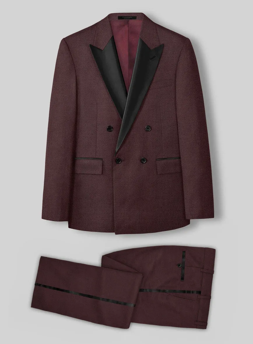 Enigma Wine Double Breasted Tuxedo Suit